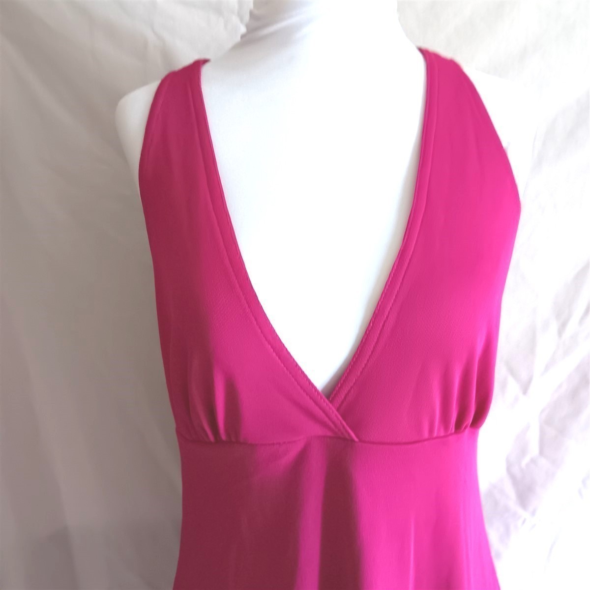S Howard Hirsch Dress XS Hot Pink Sexy A-Line Handkerchief Hem 60s 70s Vtg