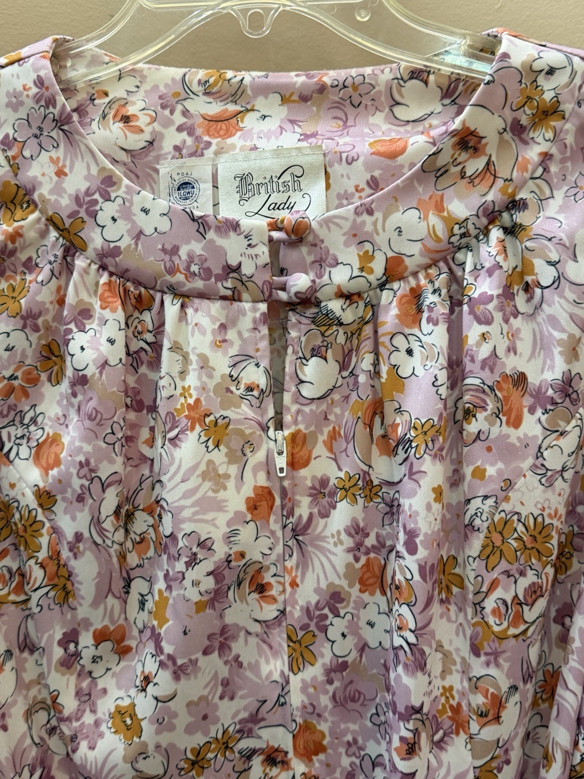 Vtg British Lady 1970s Floral Zip-Belted Sleeveless Retro Cottage Chic Day Dress