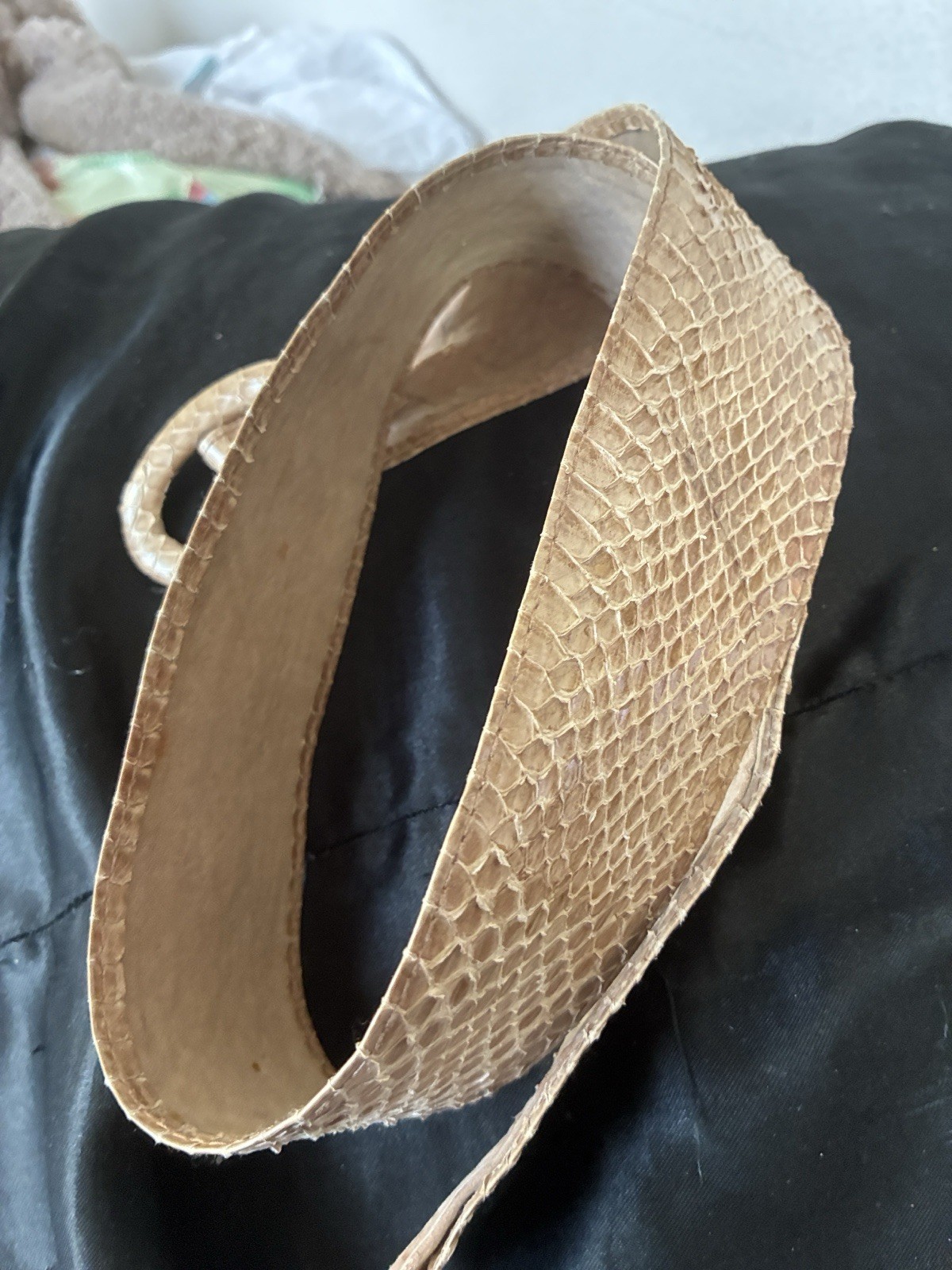 Beige Snakeskin Belt Strap Blank, Exotic Look, Adult Unisex Everyday Wear