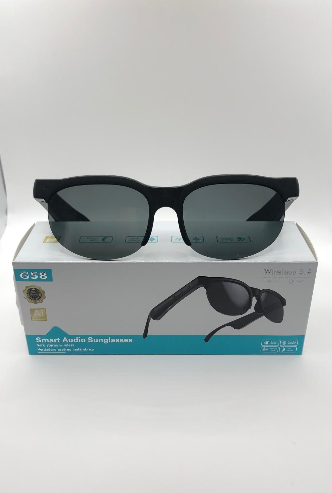 Bluetooth 5.4 Smart Audio Glasses With Built-in Speakers And Microphone