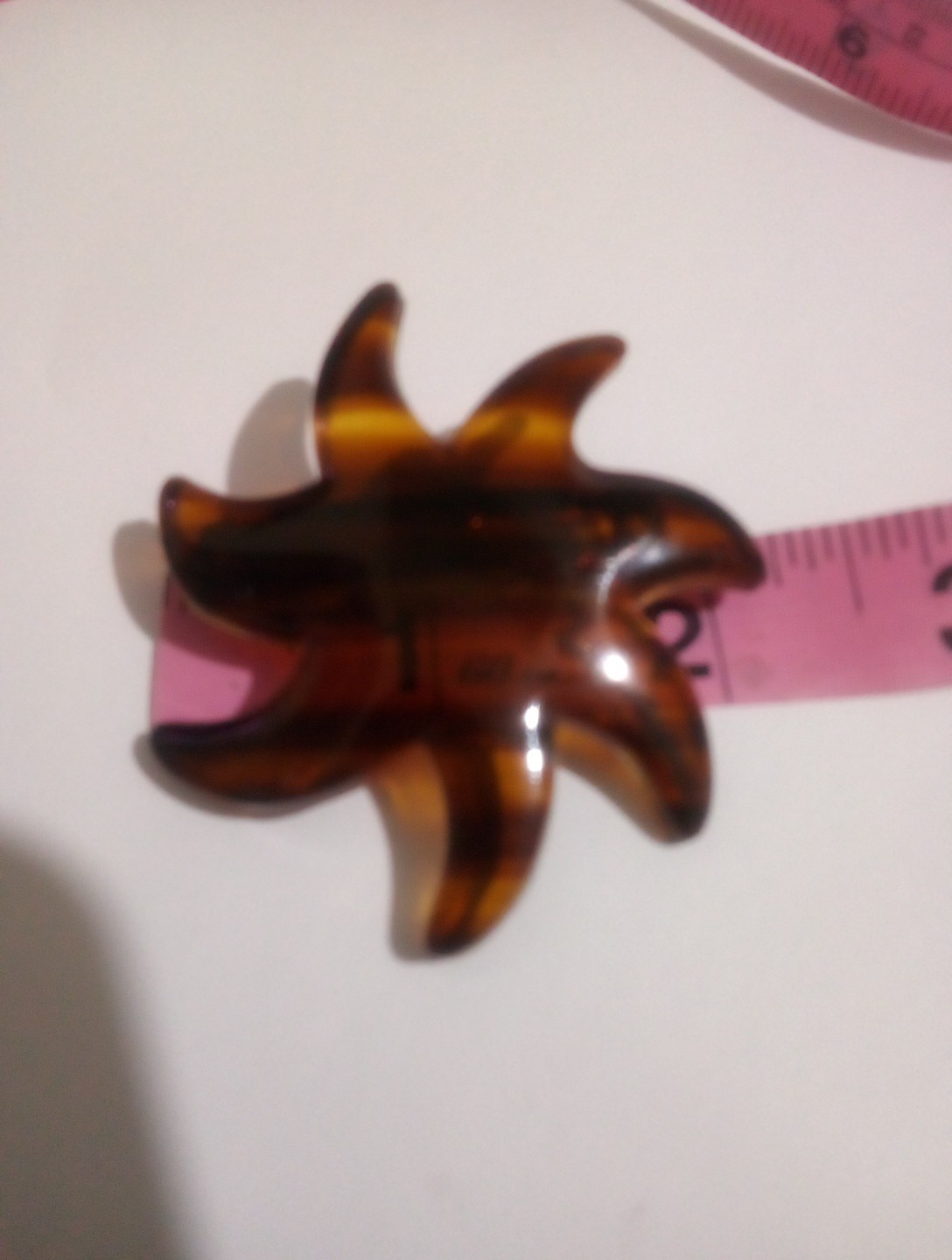 VINTAGE Starfish TORTOISE PLASTIC Hair Clip Made In France