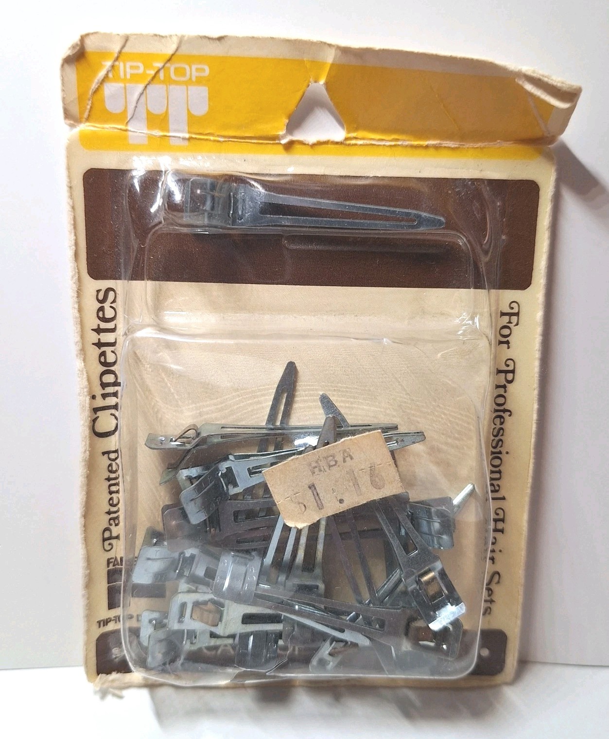 Vintage “Tip Top Patented Clipettes” Set of 16 #56140 Wave Clips Curl Clips USA