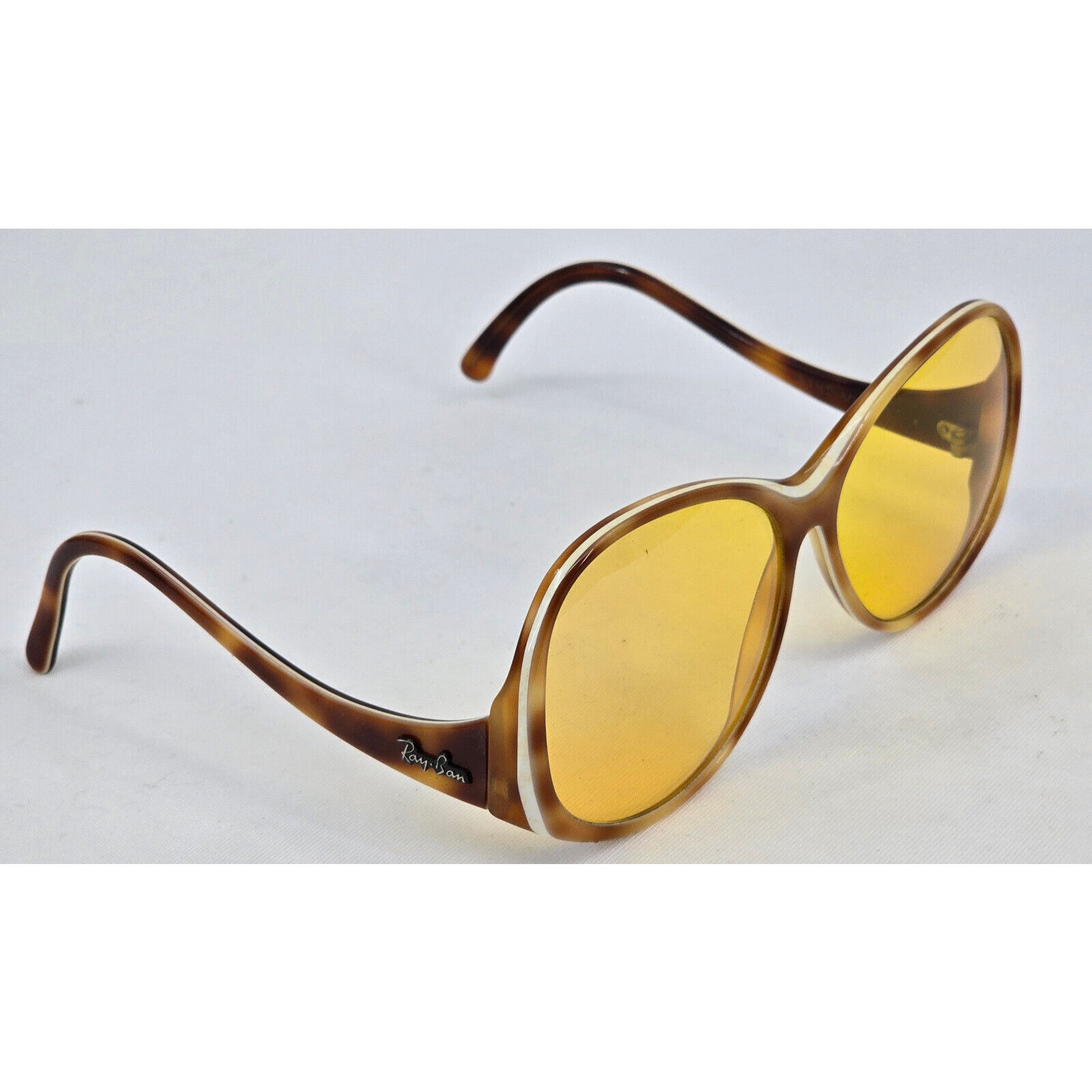 Vintage Ray-Ban Naturals Wraparound Tortoise Sunglasses B&L Amber Lens w/ Case