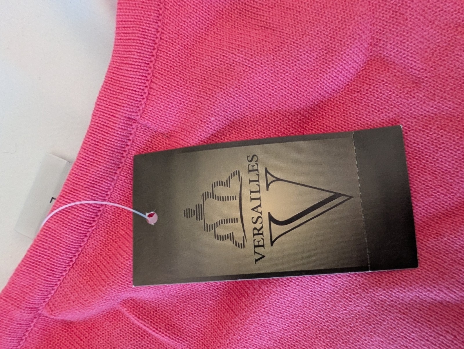Vintage 1990s Hot Pink & Black Diamond Check Tank. Versailles. Size Large