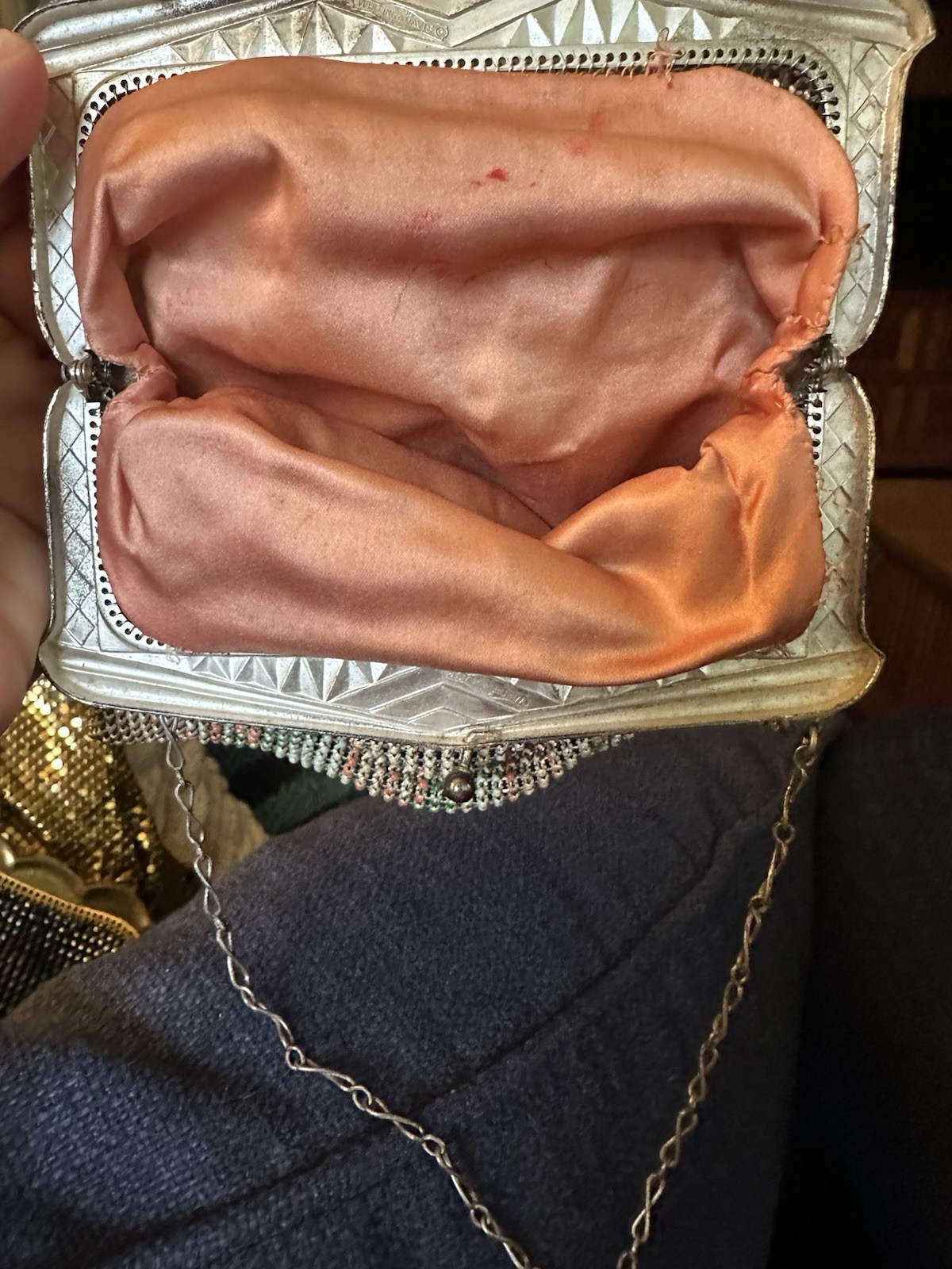 antique vintage whiting and davis mesh purse