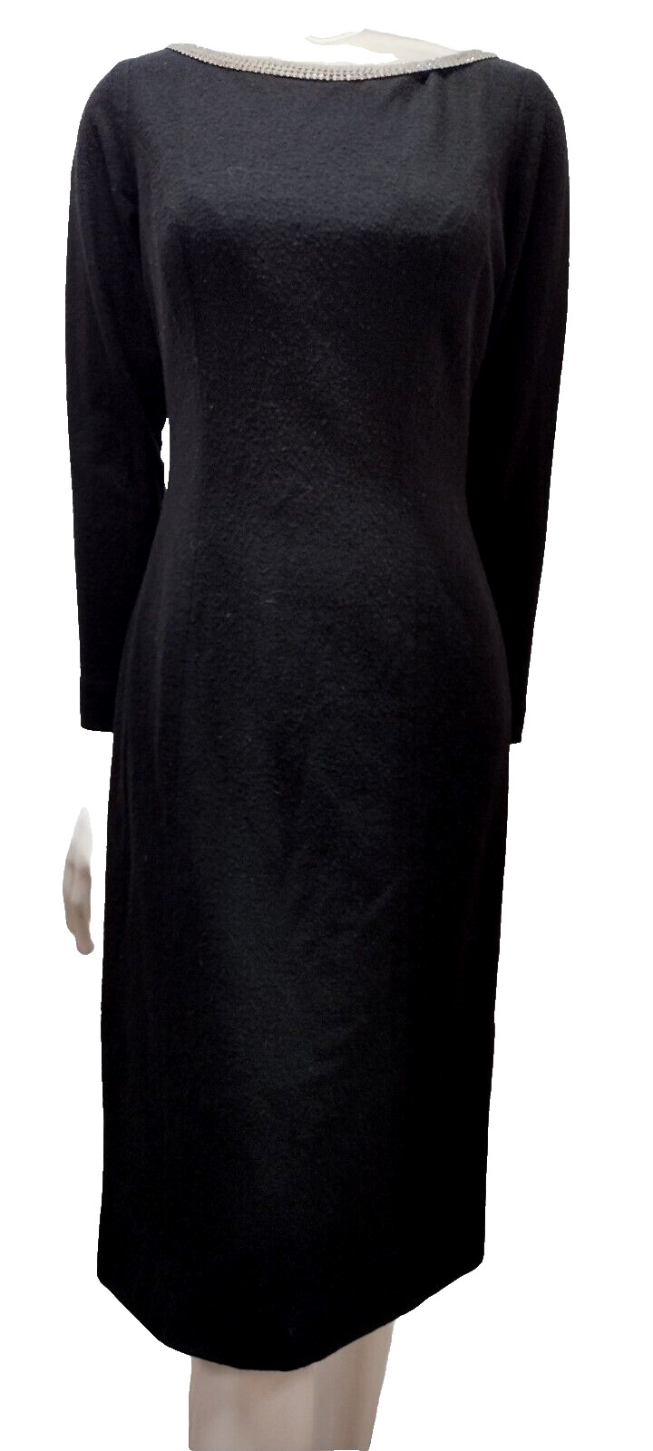 Lilli Diamond Rhinestone Dress Black Cocktail LITTLE BLACK DRESS 1960s S/M