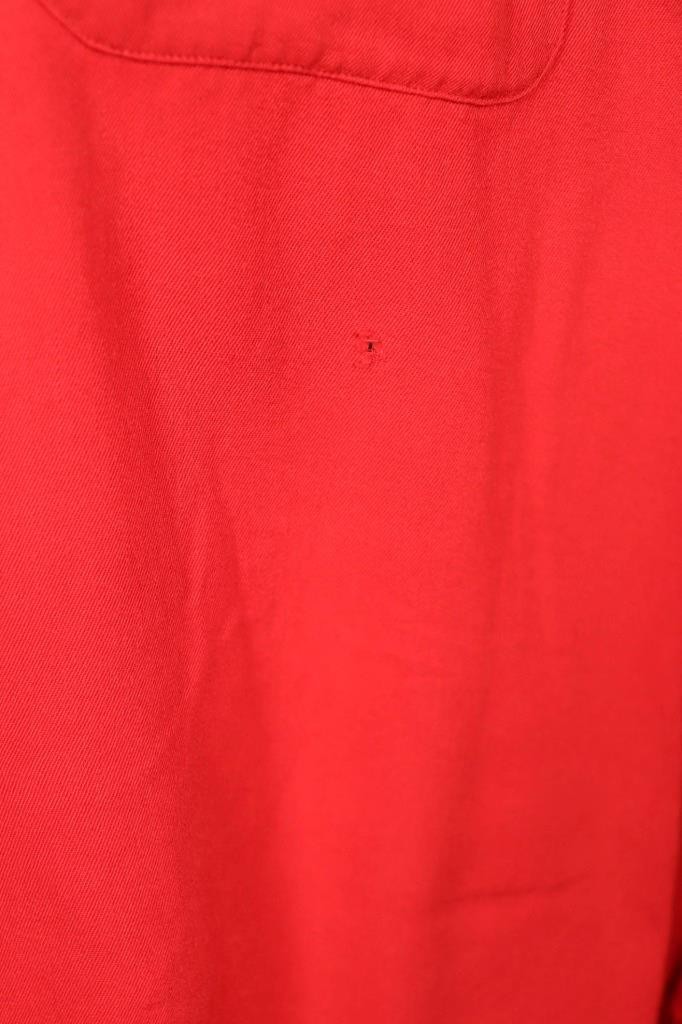 Rare Vintage Campus 1950’s Red Rayon Gabardine Shirt Size Medium VG Cond