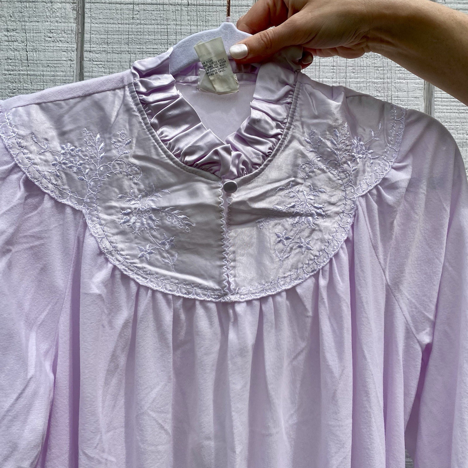 Vintage Donna Richard For Gilligan O’Malley Lavendar Long Nightgown Large L
