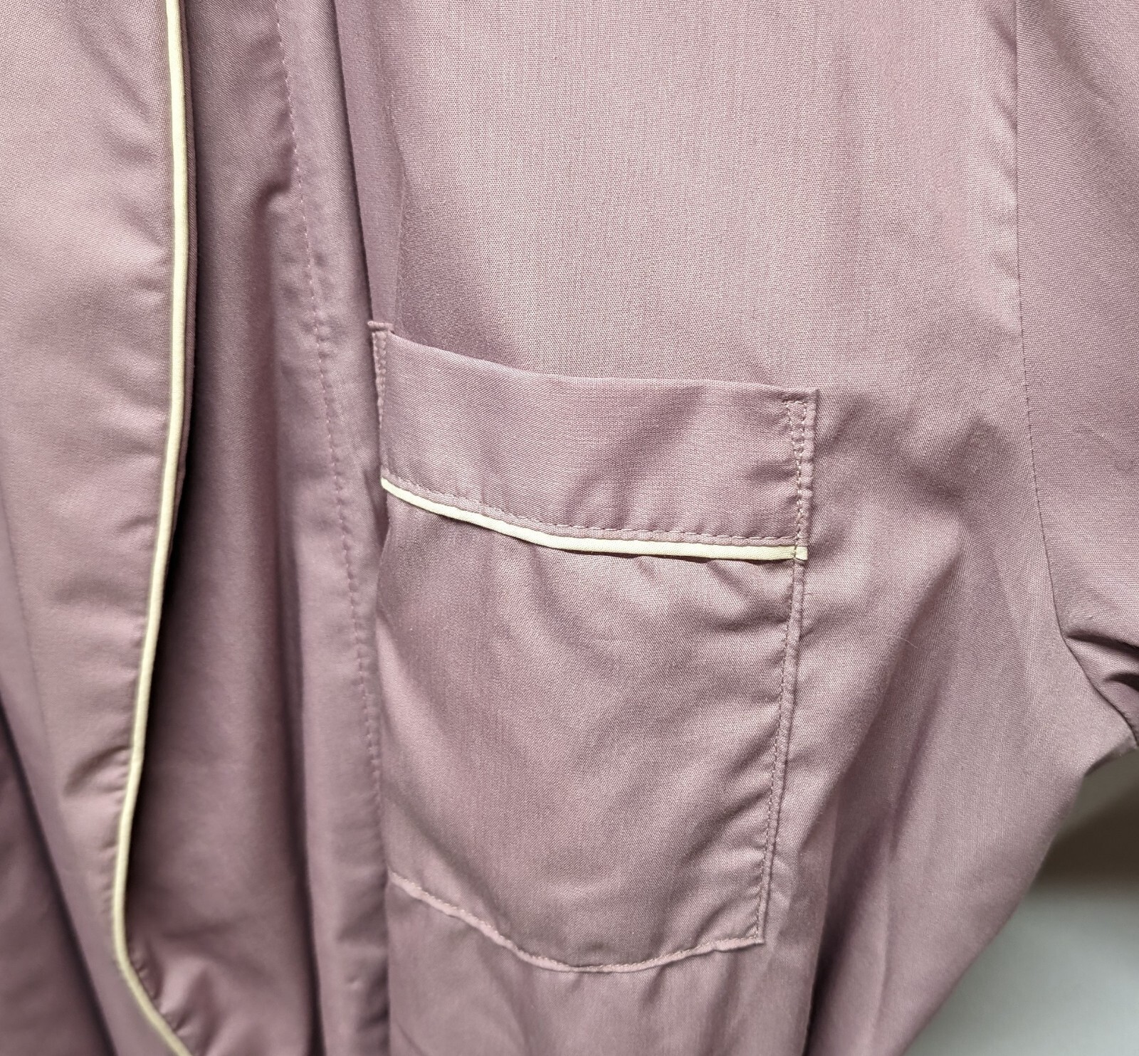 Vintage Montgomery Ward Mauve Wrap Belted Polyester Cotton Robe/Pockets OSFA NWT