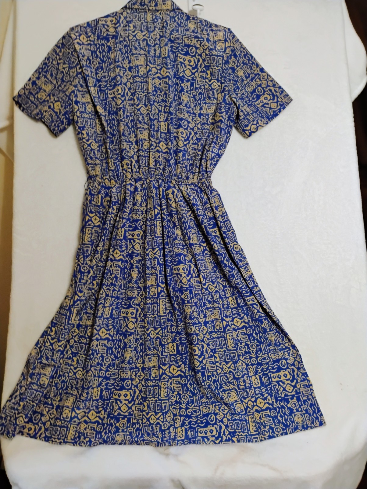 Vintage Leslie Fay Dress Women 16 pColorful Geometric Tribal Maxie