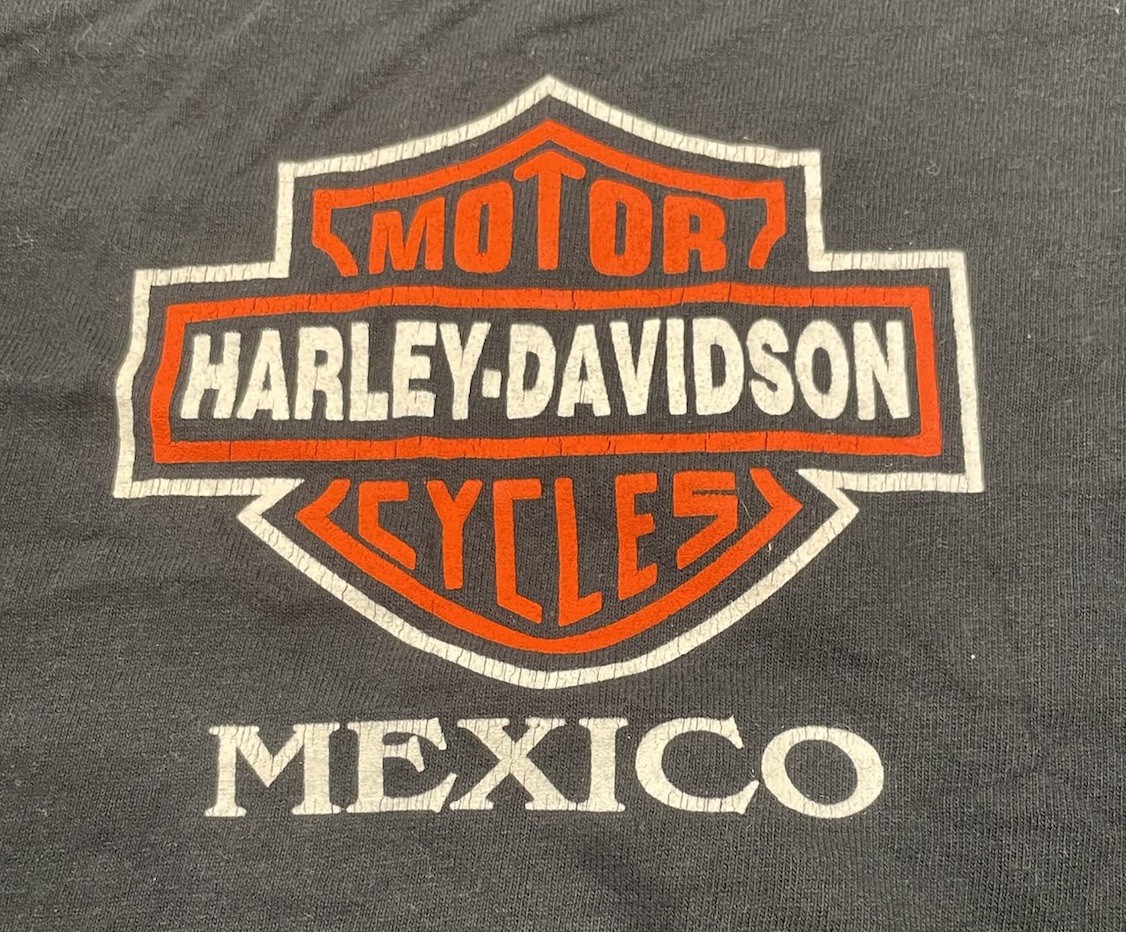 Vintage Y2K Toddler Harley-Davidson T-Shirt Black Bar & Shield Mexico Tee Size 1