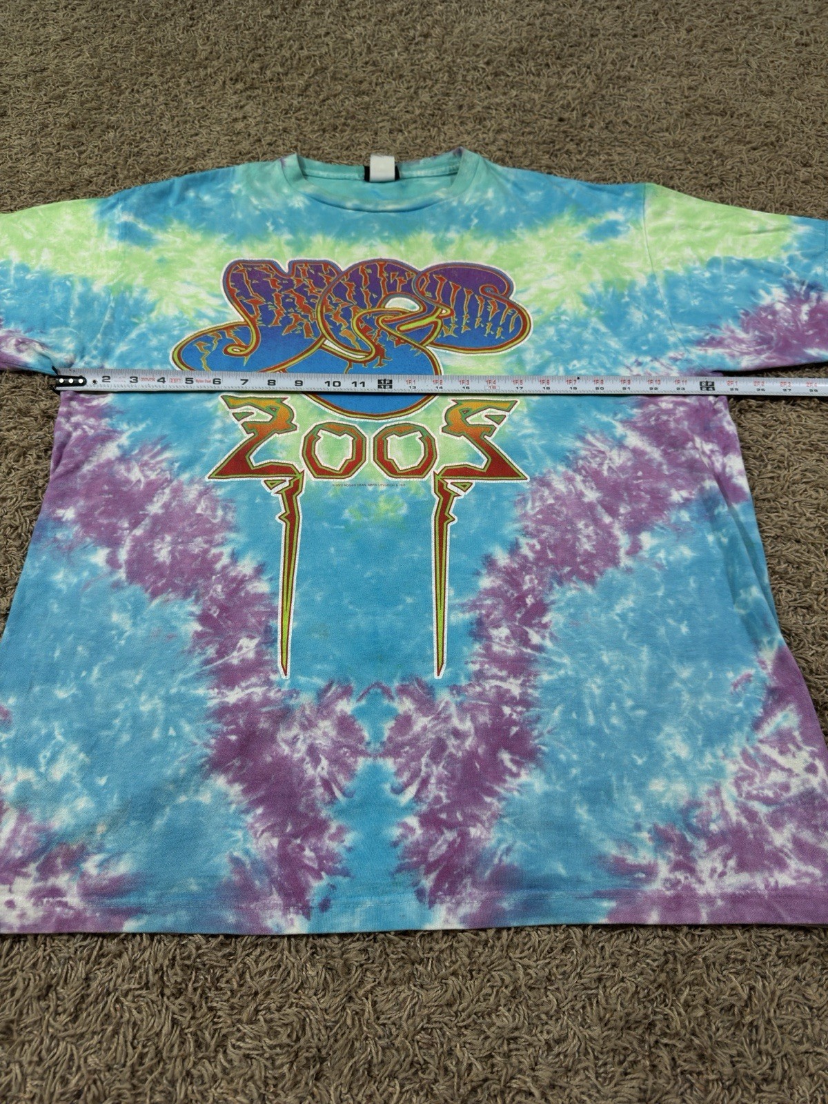 Vintage Y2K YES 2002 TIE DYE T SHIRT CONCERT Tour LIQUID BLUE Mens Size XL