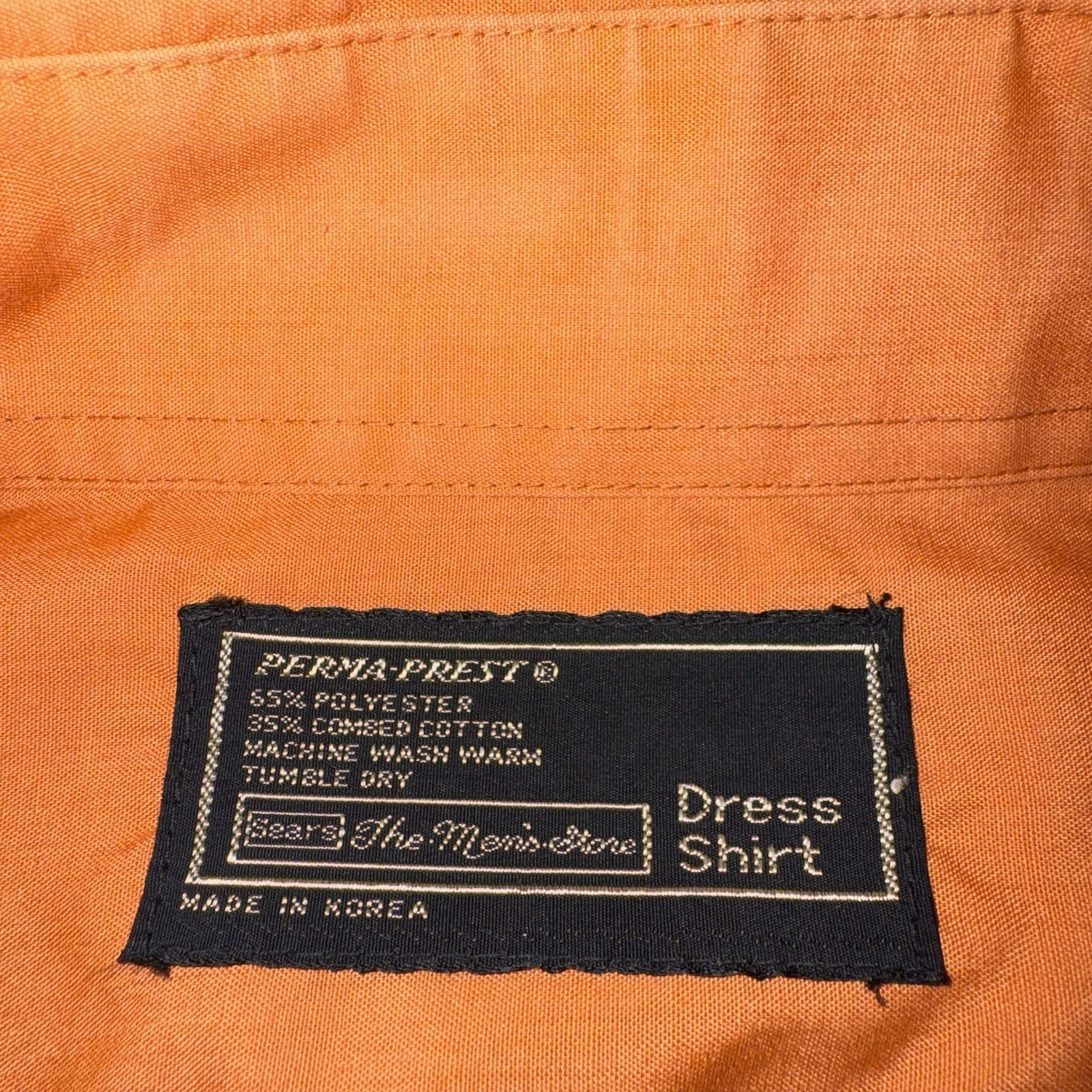 Vintage Sears Dress Shirt Disco Mod Burnt Orange Vintage 70s Mens Large 16 32