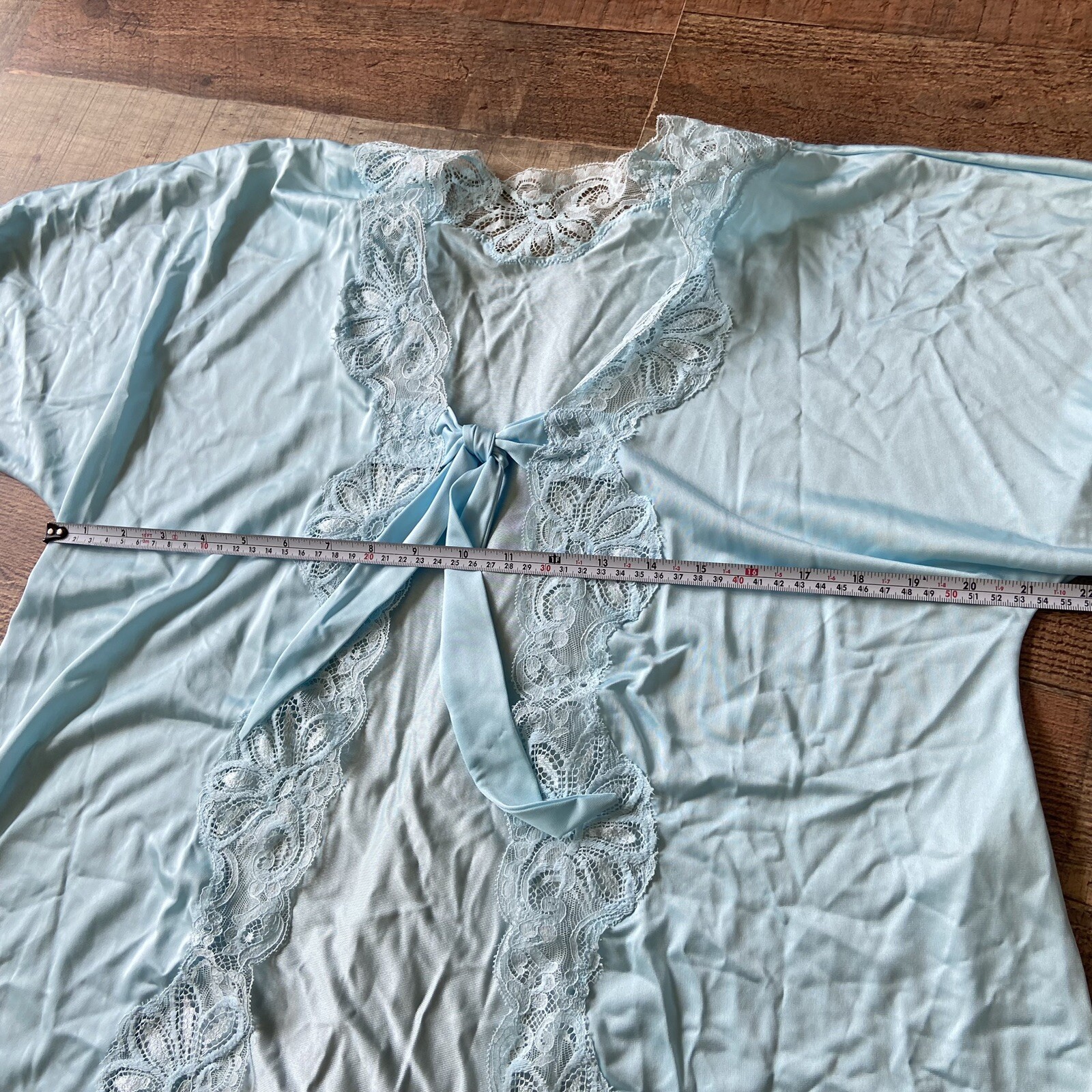 NWT Vintage Shadowline Peignoir China Blue Small 2 Piece Nightgown Robe Lace USA