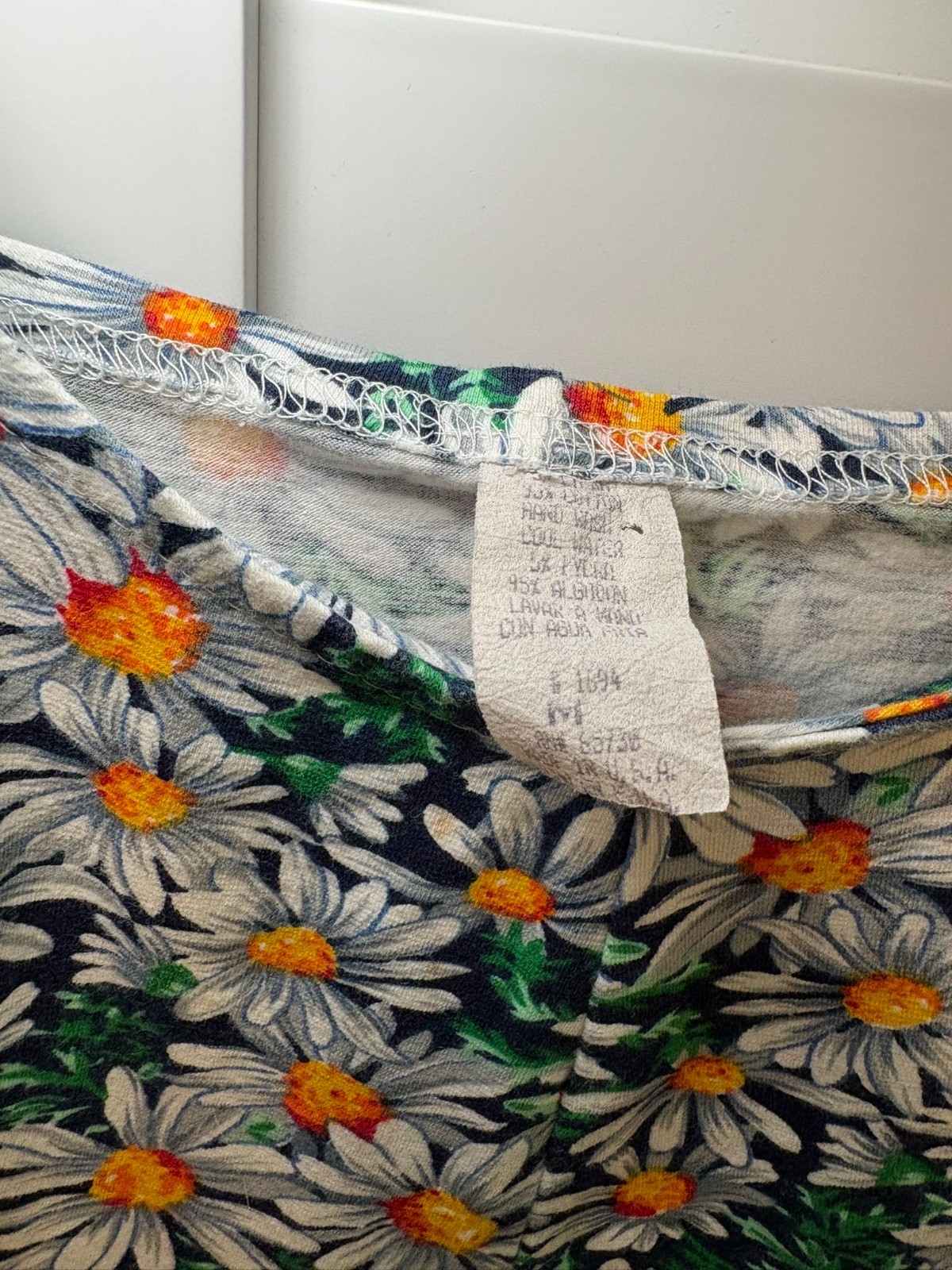 Vintage 90s Daisy Floral Rayon Romper Playsuit 90210 Y2K Tennis Prep M