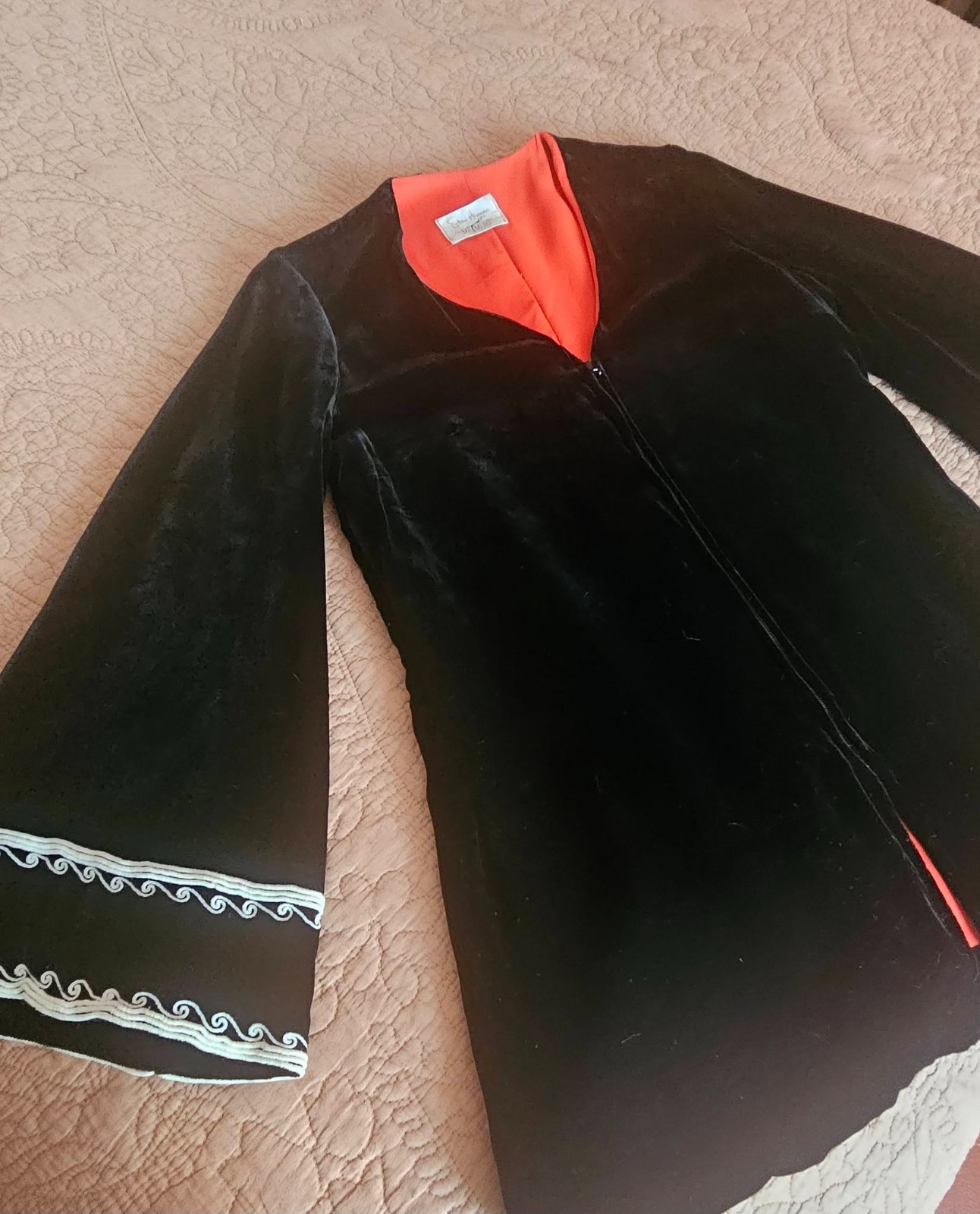 Stan Herman Mr Mort Vintage Cape Jacket Mid Century Velvet Designer Clothing 6 8