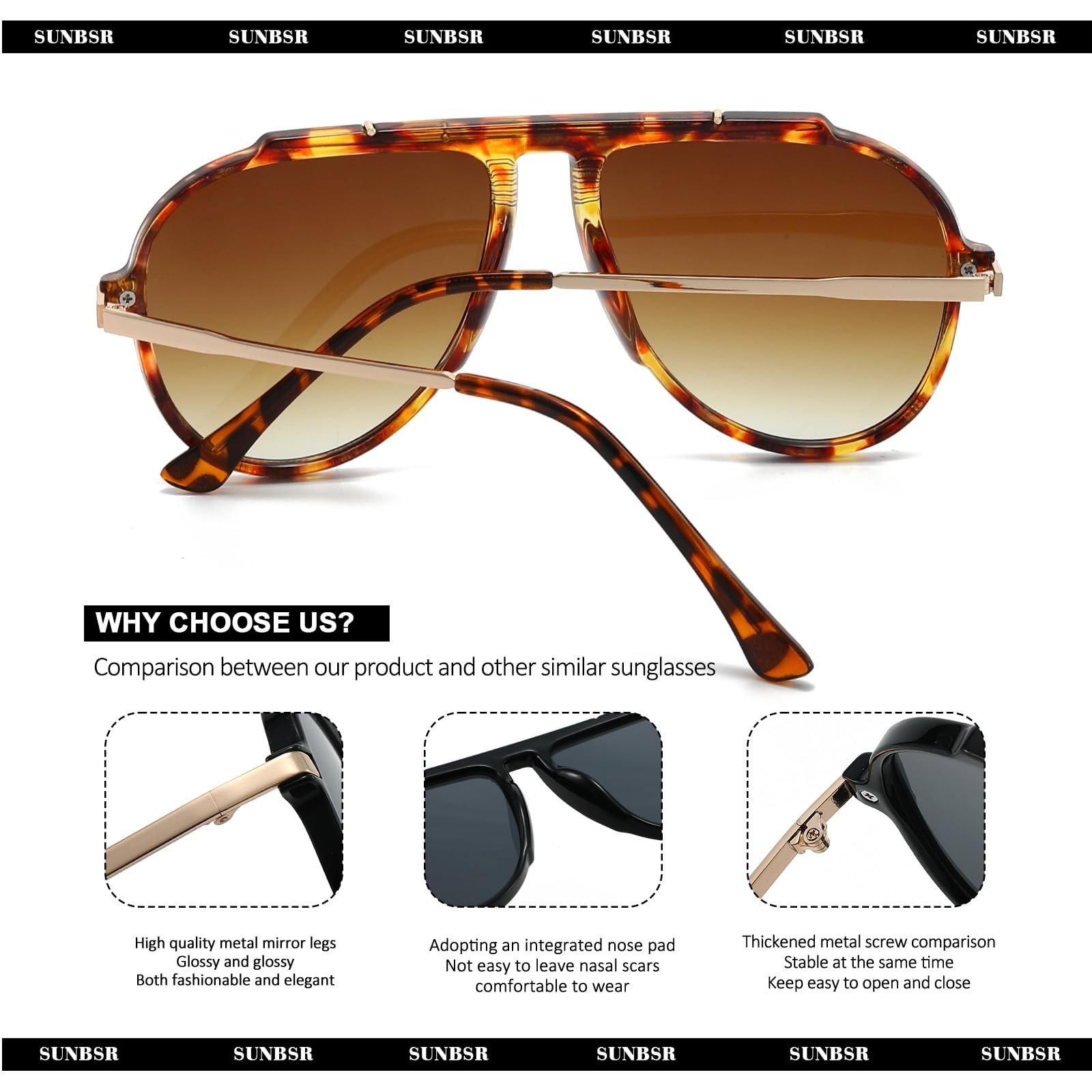 Oversized Aviator Sunglasses for Women Men 2026 Retro Gold Metal Sun Glasses …