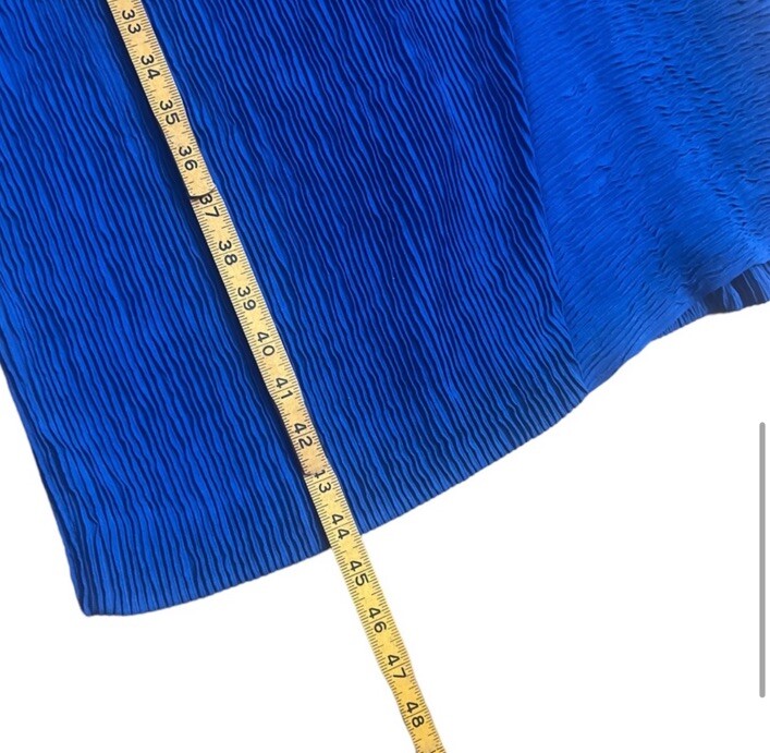 1980’s Leslie Fay Blue Long Sleeved Dress, So Glam! Made in the USA, Size 14/M/L
