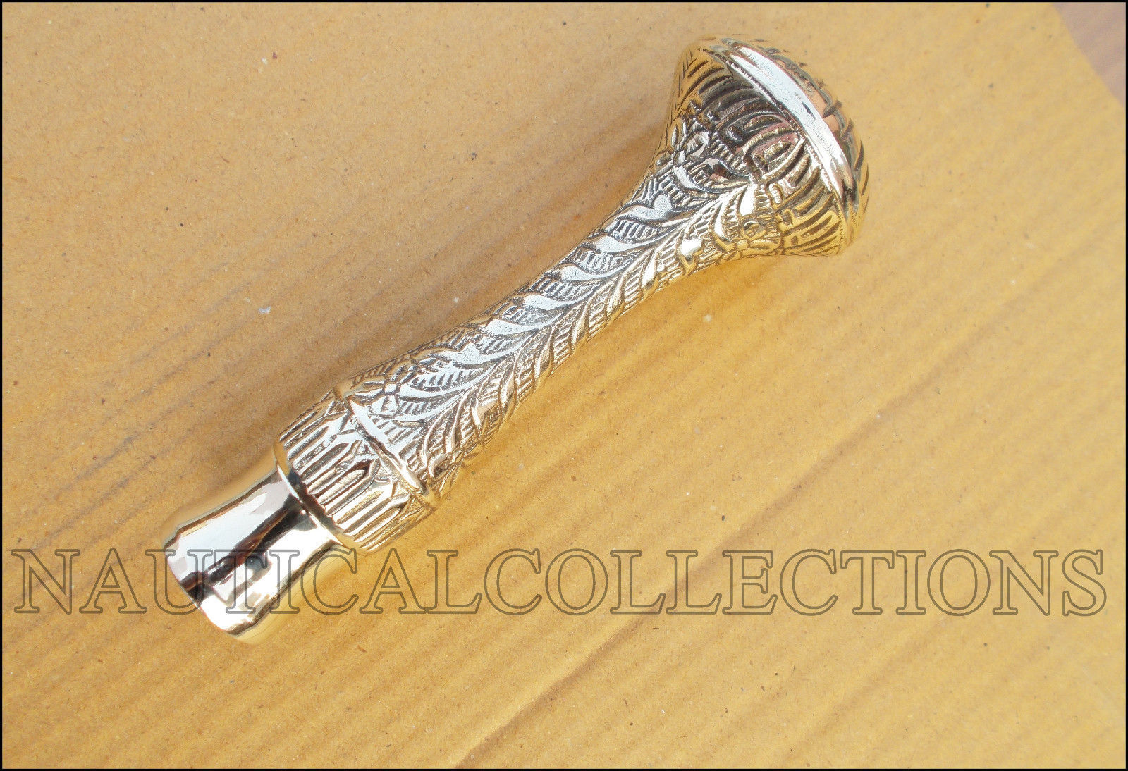 Brass Designer Handle Wooden Vintage Style Gift Walking (Long Handle Only)