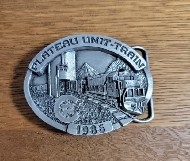 Plateau Unit-Train Belt Buckle 1986 Wattis, Utah Plateau Mine Cyprus Coal #688