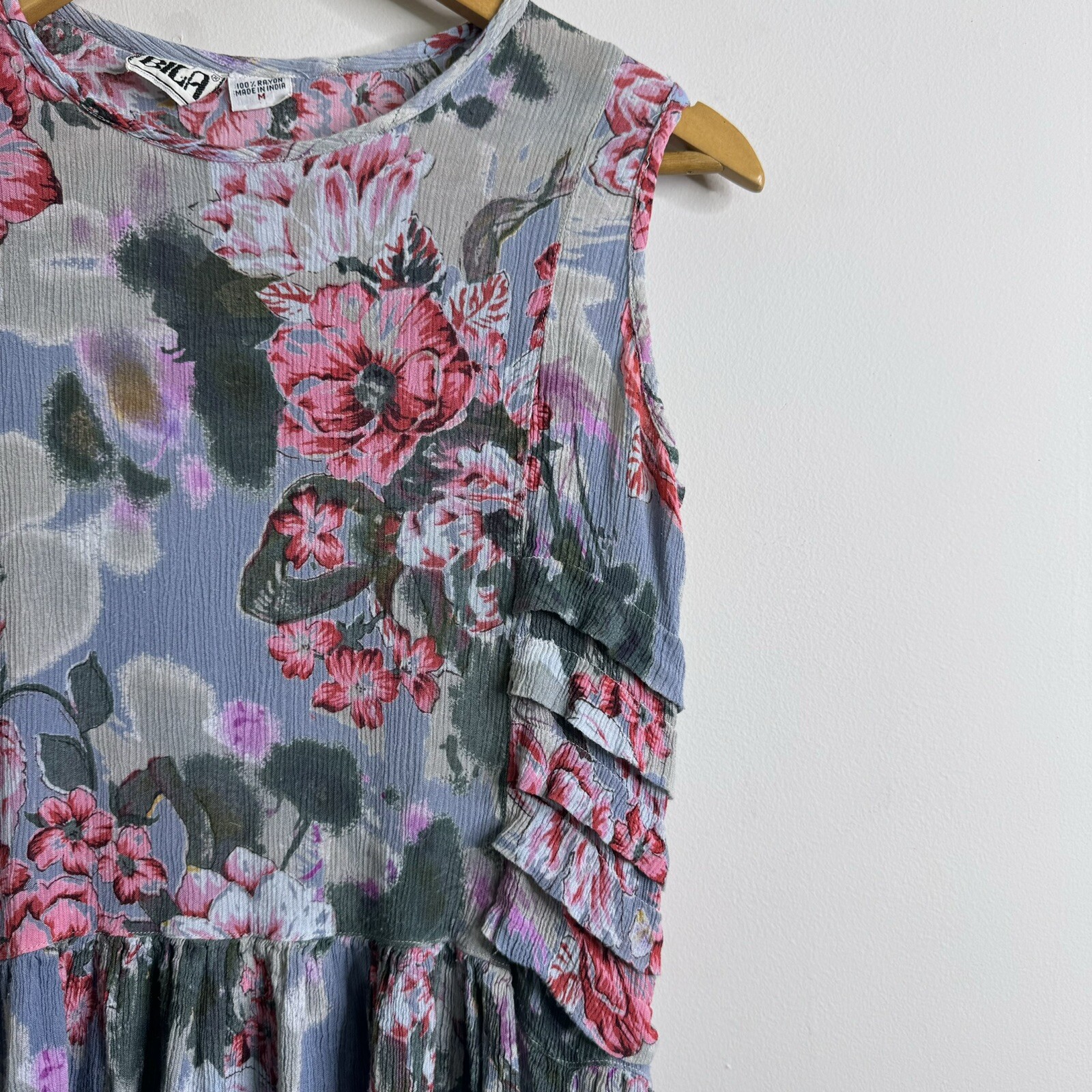 Vintage Lavender Floral Midi Shift Dress Indie Fairy Grunge 90s M
