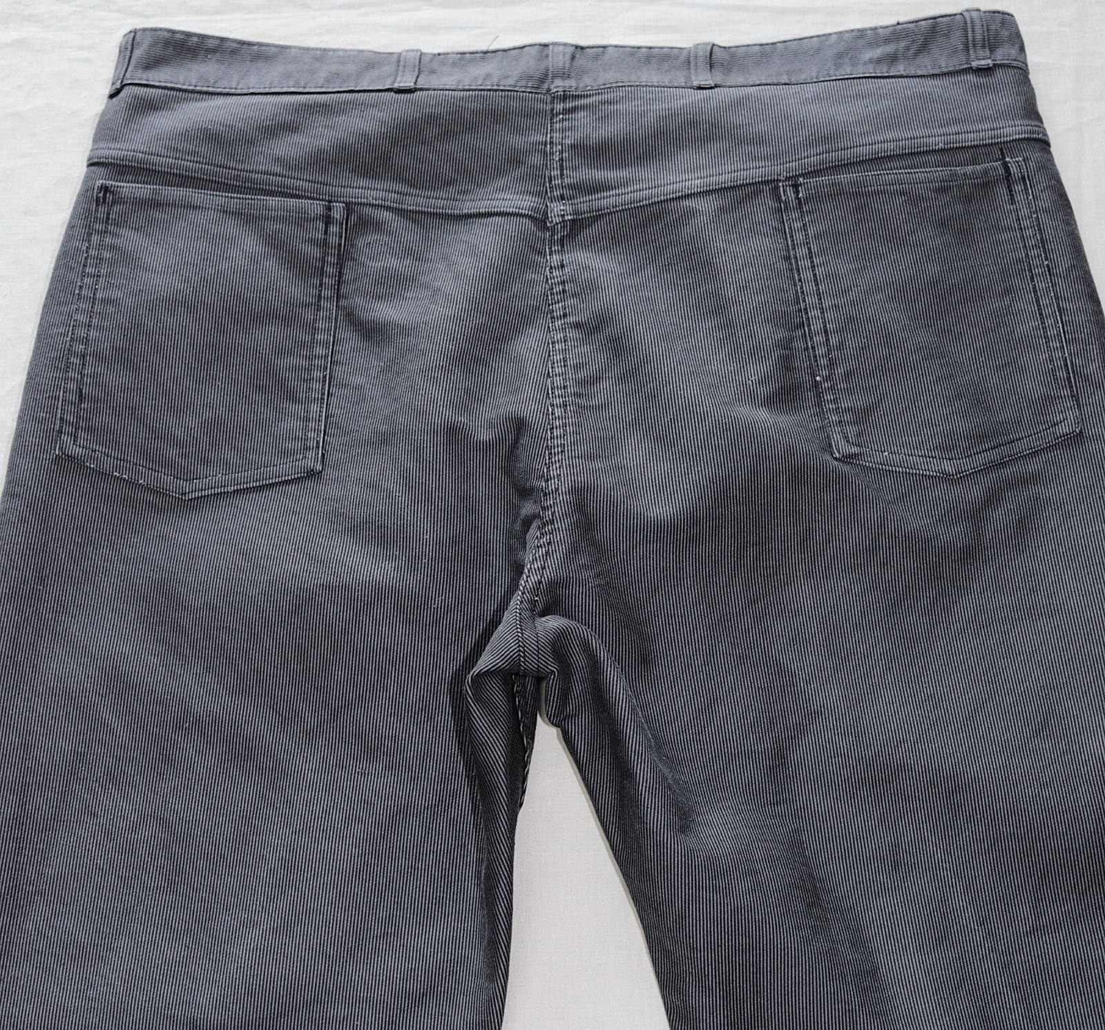 Vintage 1950s Grey Striped Moleskin Work Chore Peasant Pants W41 Made in France