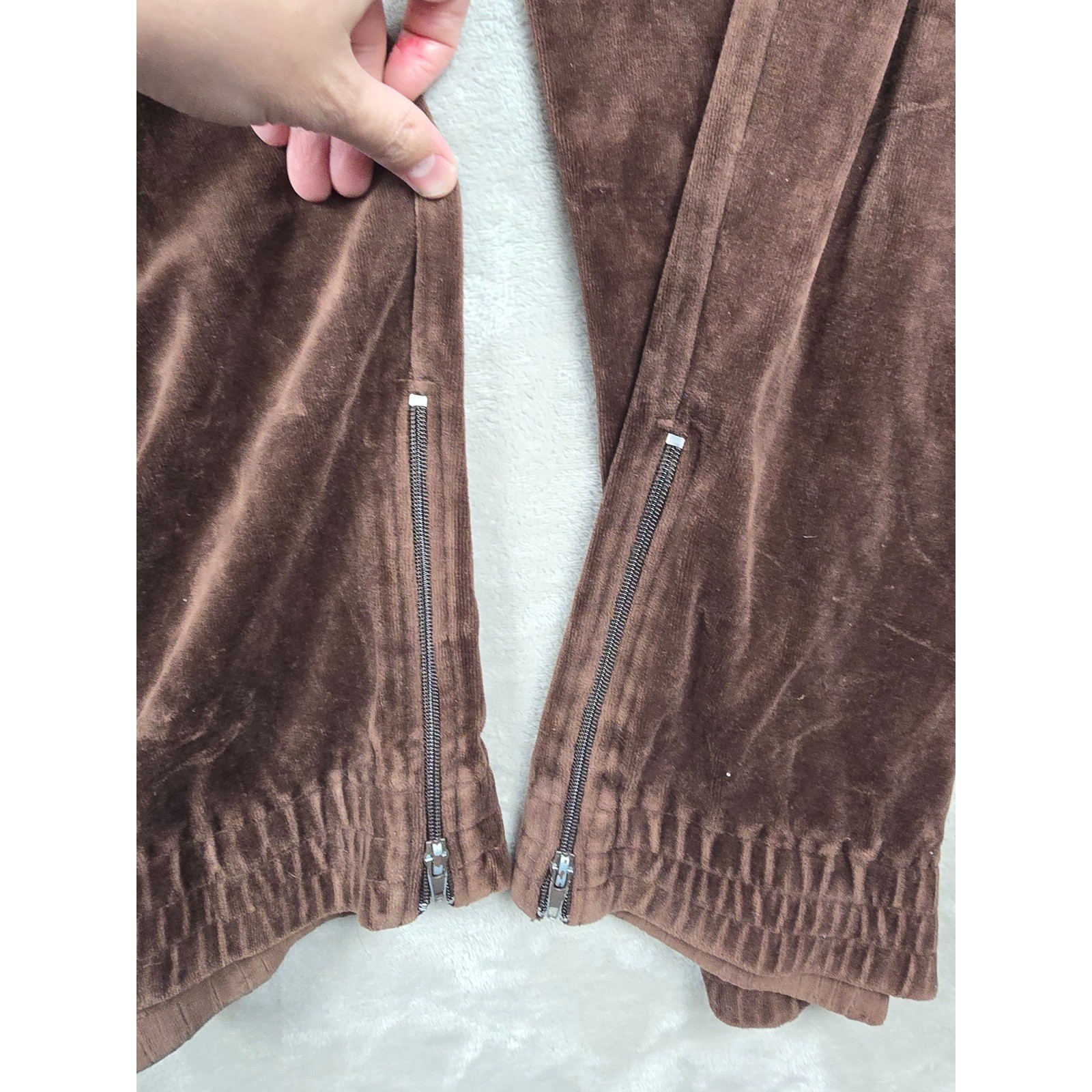 Vintage Southpole Velour Tracksuit Men 2XL Brown Full Zip Y2K Baggy Hip Hop Read