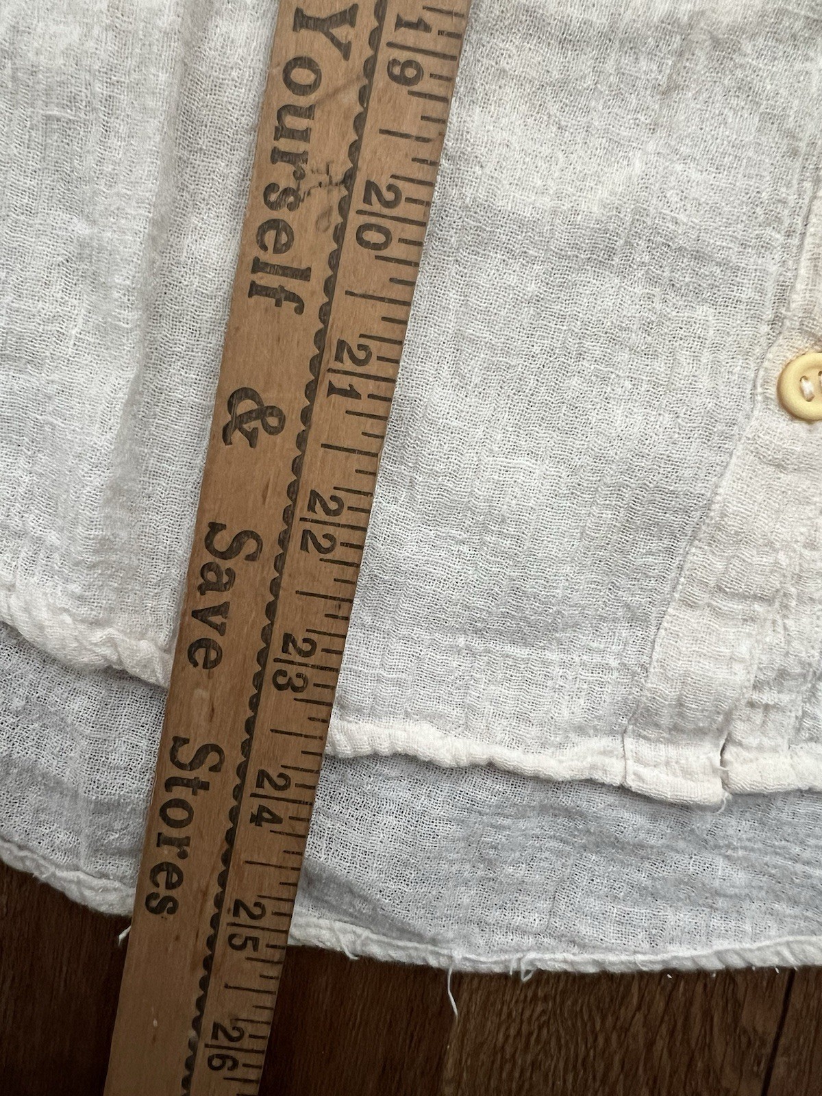 Vtg 60s Cotton Linen Pocket Distressed Shirt Hippie India Women’s S/M Hippie