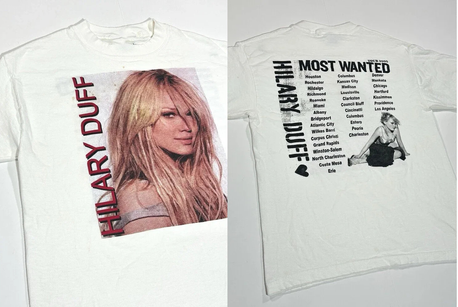 2 Sides 2005 Hilary Duff Most Wanted Concert Shirt Unisex S-5XL White 1T0463