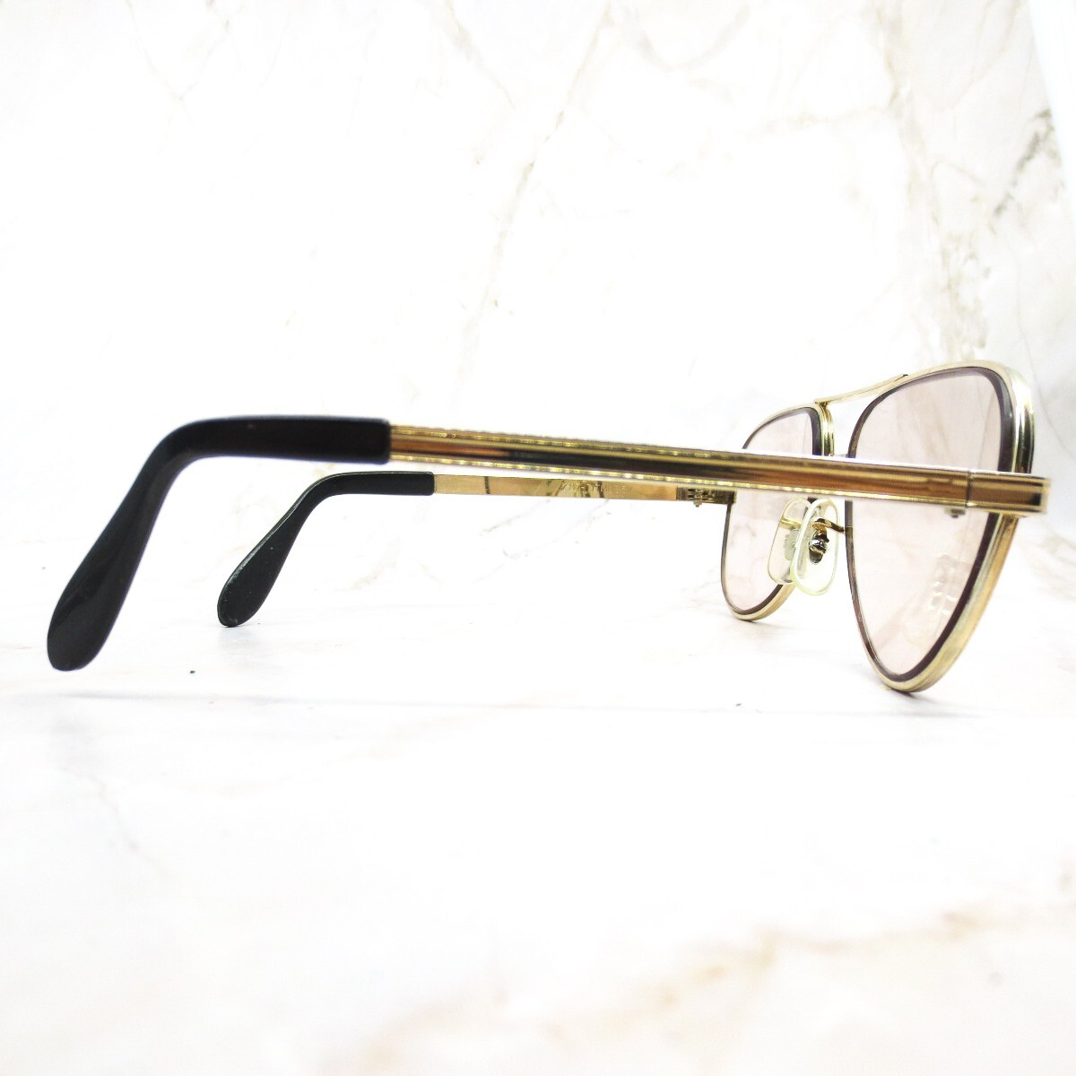 Vintage TITMUS Sunglasses Frame Z87 5-1/2 Men Gold Metal Full Rim Aviator Shape
