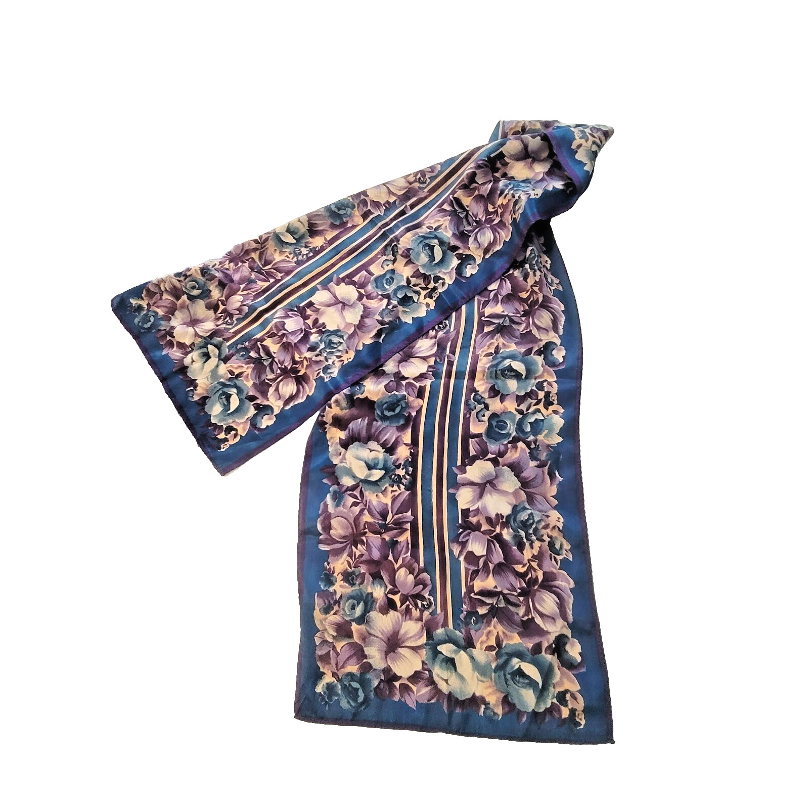 Vintage Vera Neumann All Silk Scarf Oblong Floral Rectangle Read