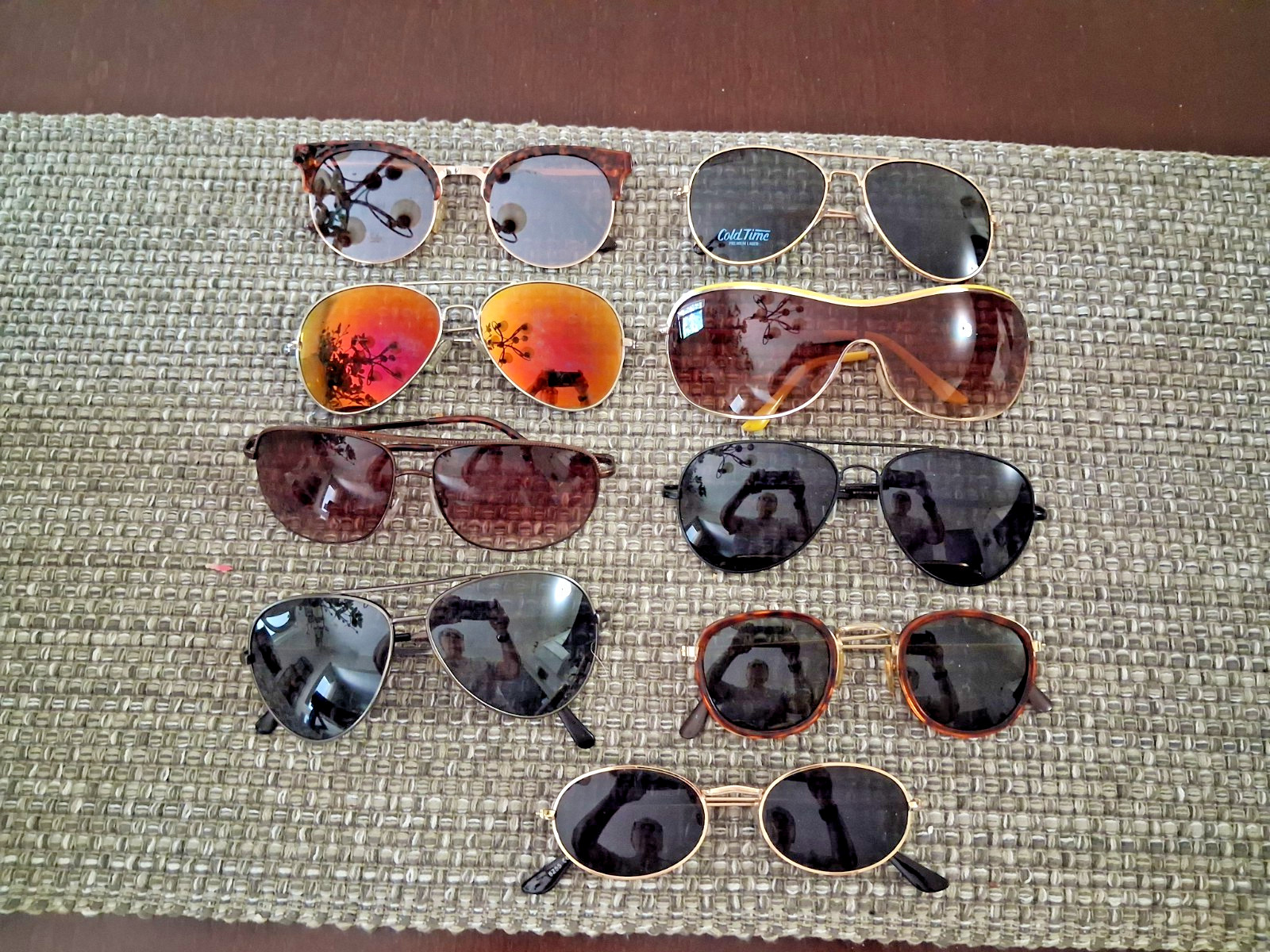 Lot 9 Pair of Assorted Wire-Rimmed Sunglasses Adult Unisex