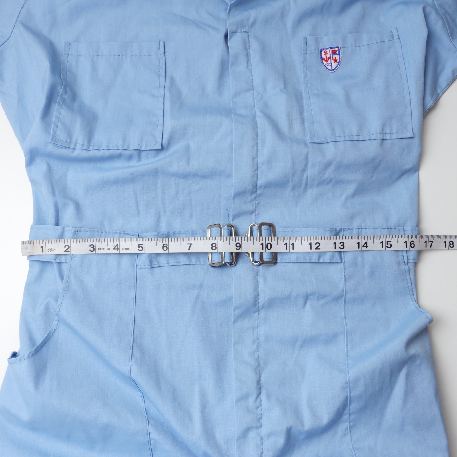 Vintage 70s Sears Leisure Jumpsuit Coverall Work Wear Size 40 Medium Light Blue