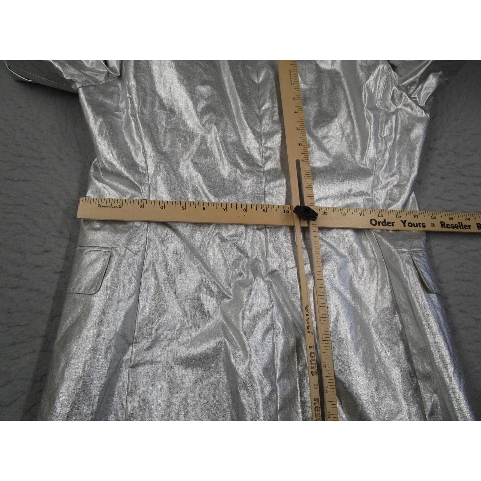Acne Studios Suit Mens 50 Cecile Metal PUS14 Silver Metallic 1 Button Romania