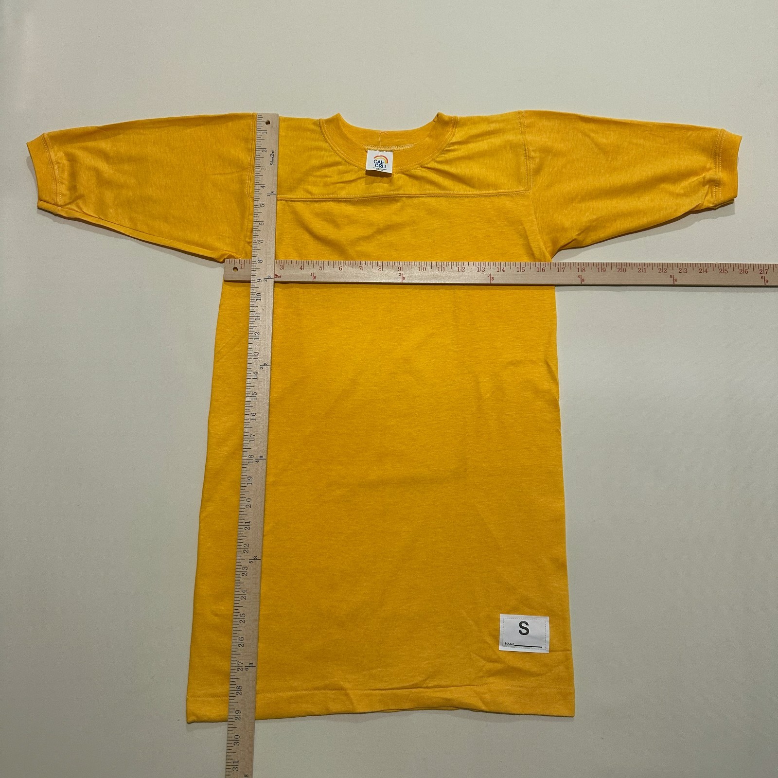 Vintage Cal Cru Adult S Yellow Lot (6) Football Jersey 50/50 T-shirts Blanks NOS