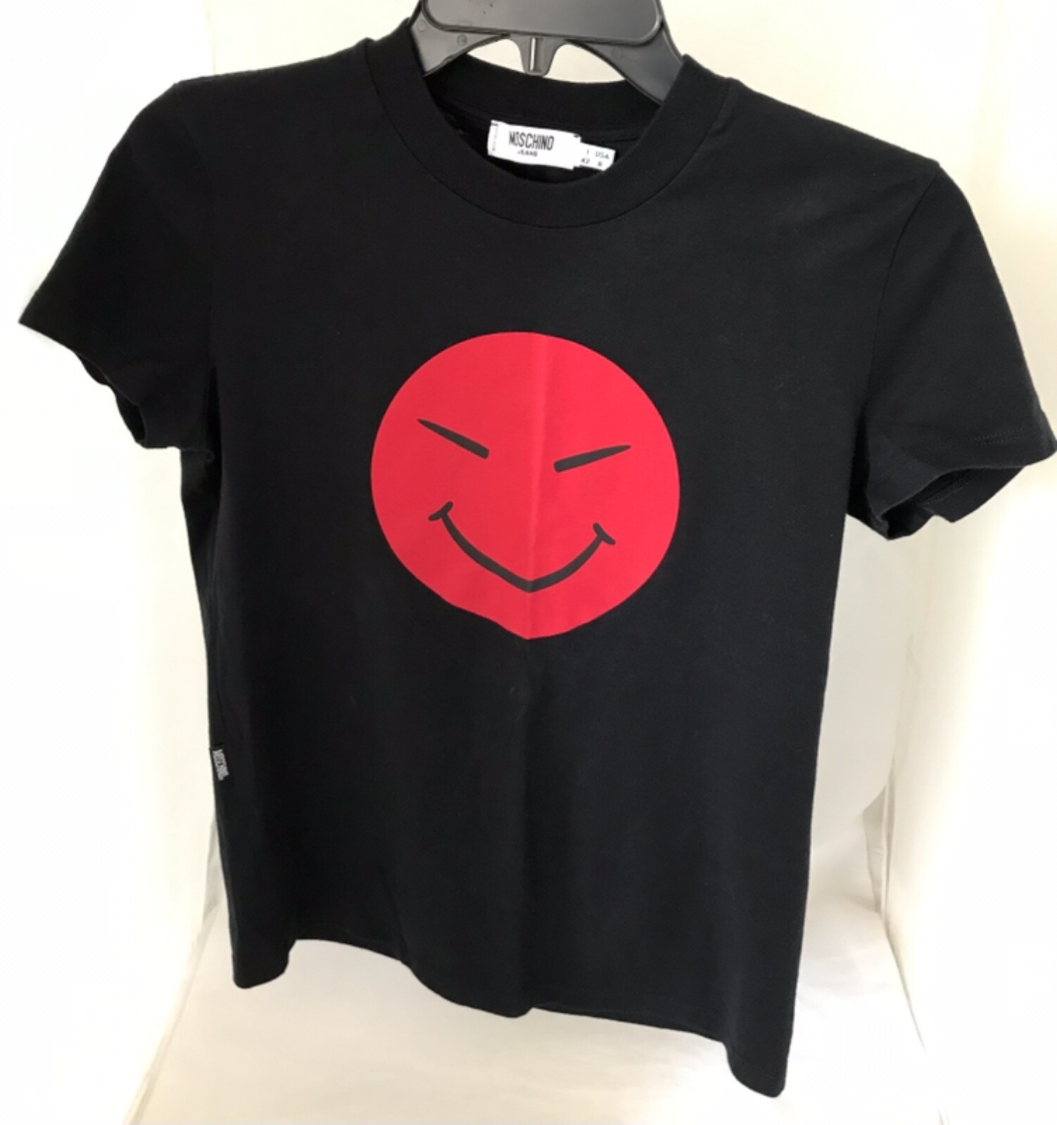 Rare Moschino Jeans Italy Shirt Smile Japanese Chinese Korean Asian Happy Face