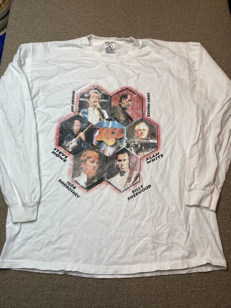 Yes Band Shirt 1999 Tour Concert Delta White Jon Anderson Rock New York VTG