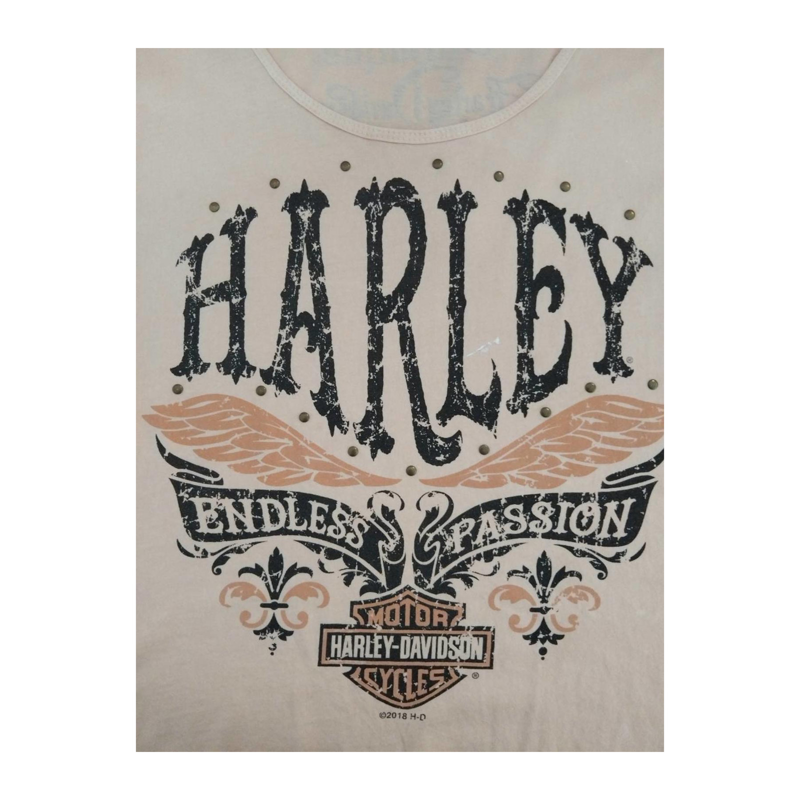 Harley Davidson Women’s Endless Passion Studded Tank Top Beige 2XL