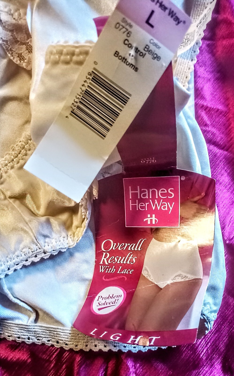 RARE❤️Vintage Hanes Her Way Satin Nylon Hi Cut Control Brief Panty Beige W/TAGS