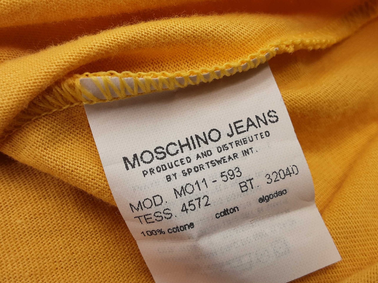 Moschino Jeans Logo Yellow Cotton Tshirt Size Italian Xxl Do0126rxde