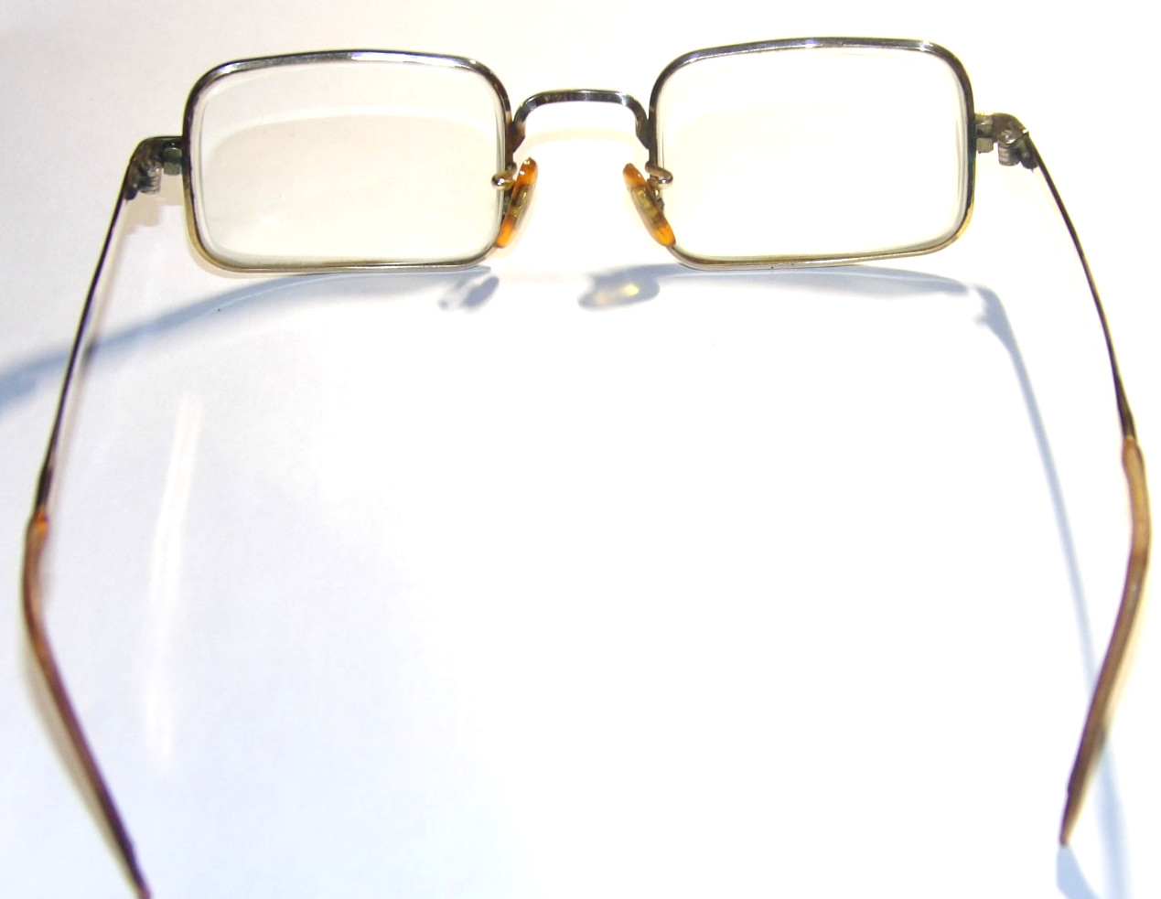 VINTAGE VICTORY METAL EYEGLASSES! GOLD COLOR/GF! RECTANGULAR LENSES! SMALL ADULT