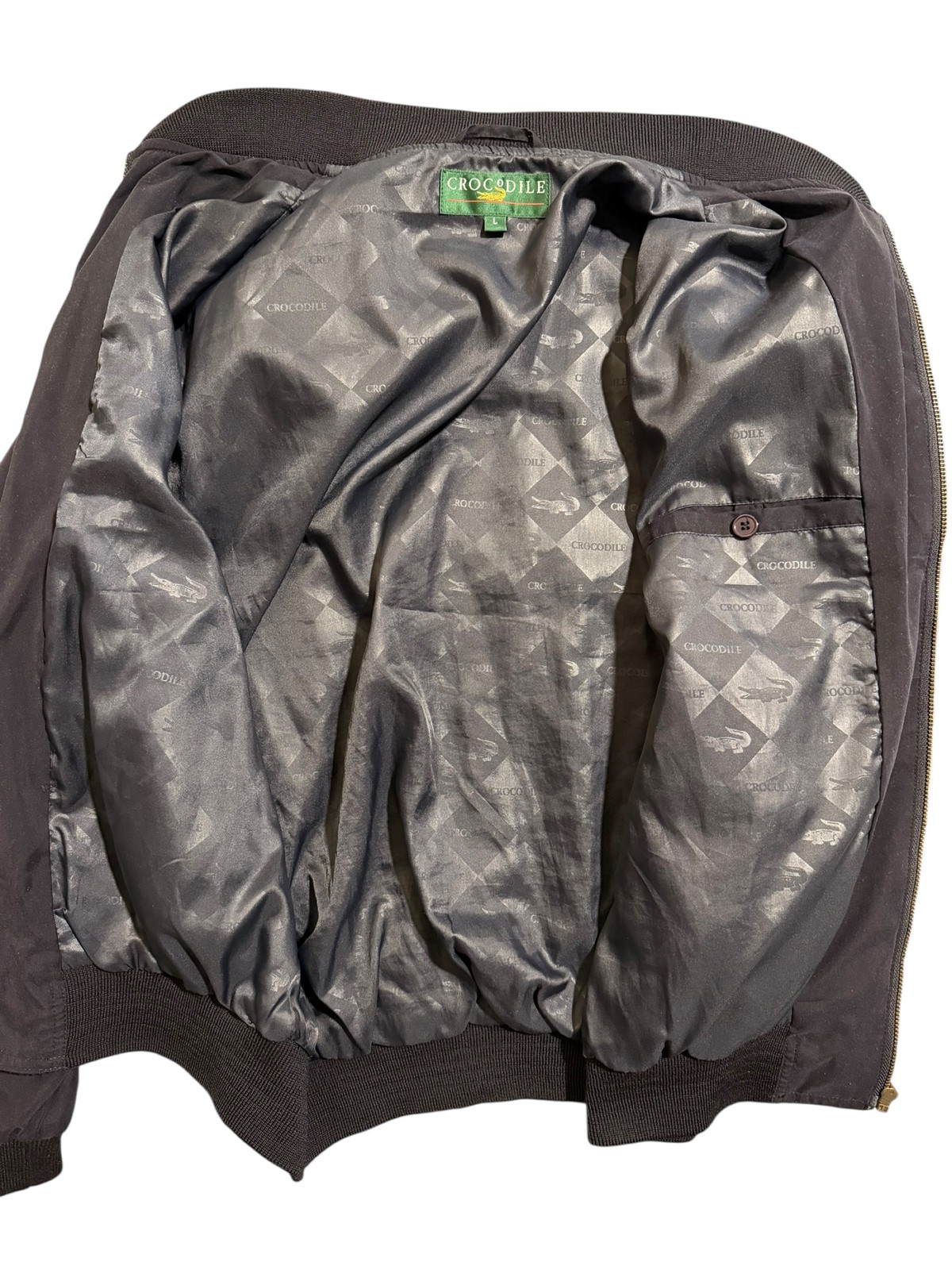 Men’s L Navy Blue Crocodile Bomber Jacket