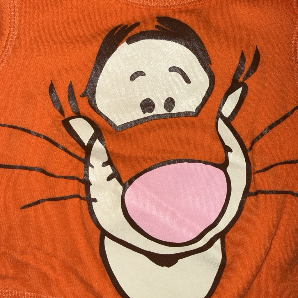 Vintage Disney Baby Tigger Orange Graphic Print Crew Neck T-Shirt 3M