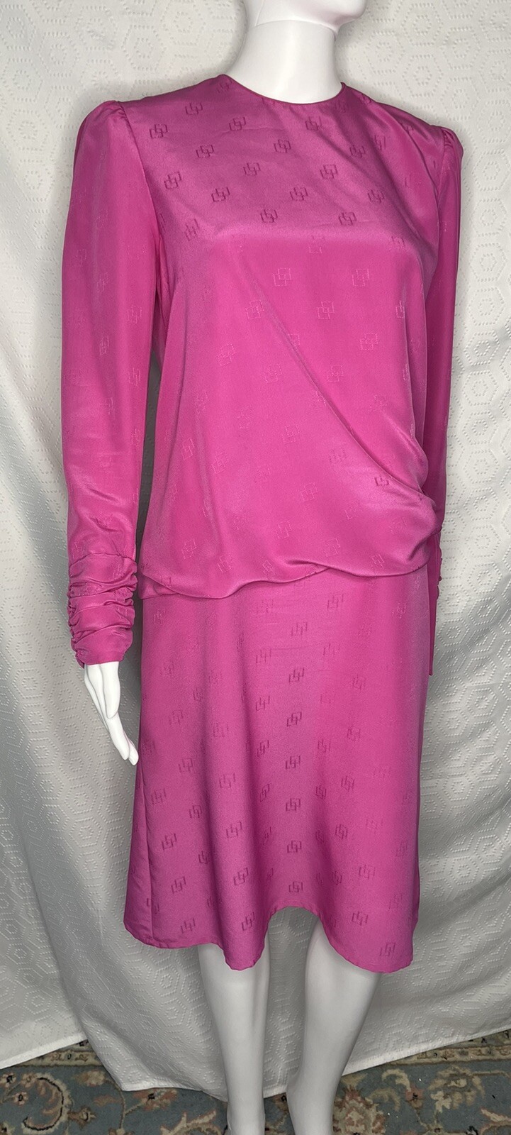 Vintage 70s Dress Bow 10 Union Made Label Bright Pink