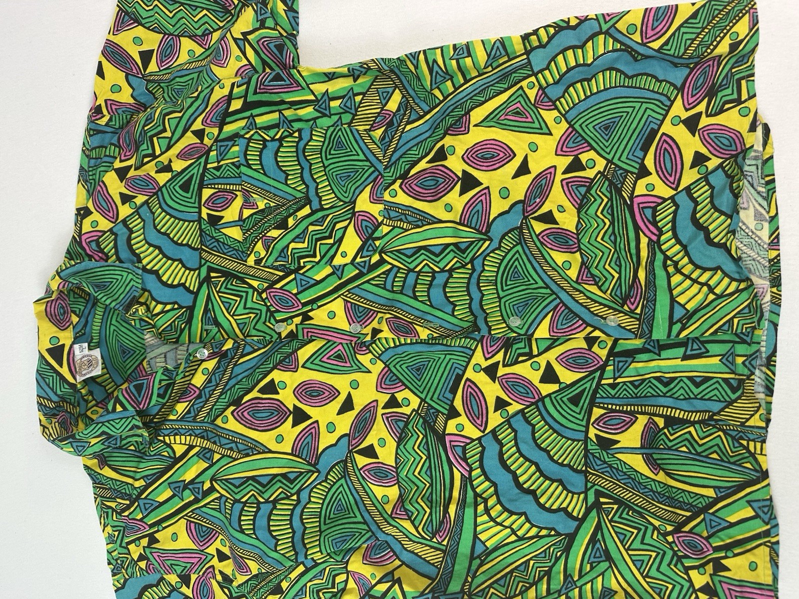 NOS 90s Royal Class Vintage Patterned Shirt Crazy Multicoloured Multicoloured L XL Her
