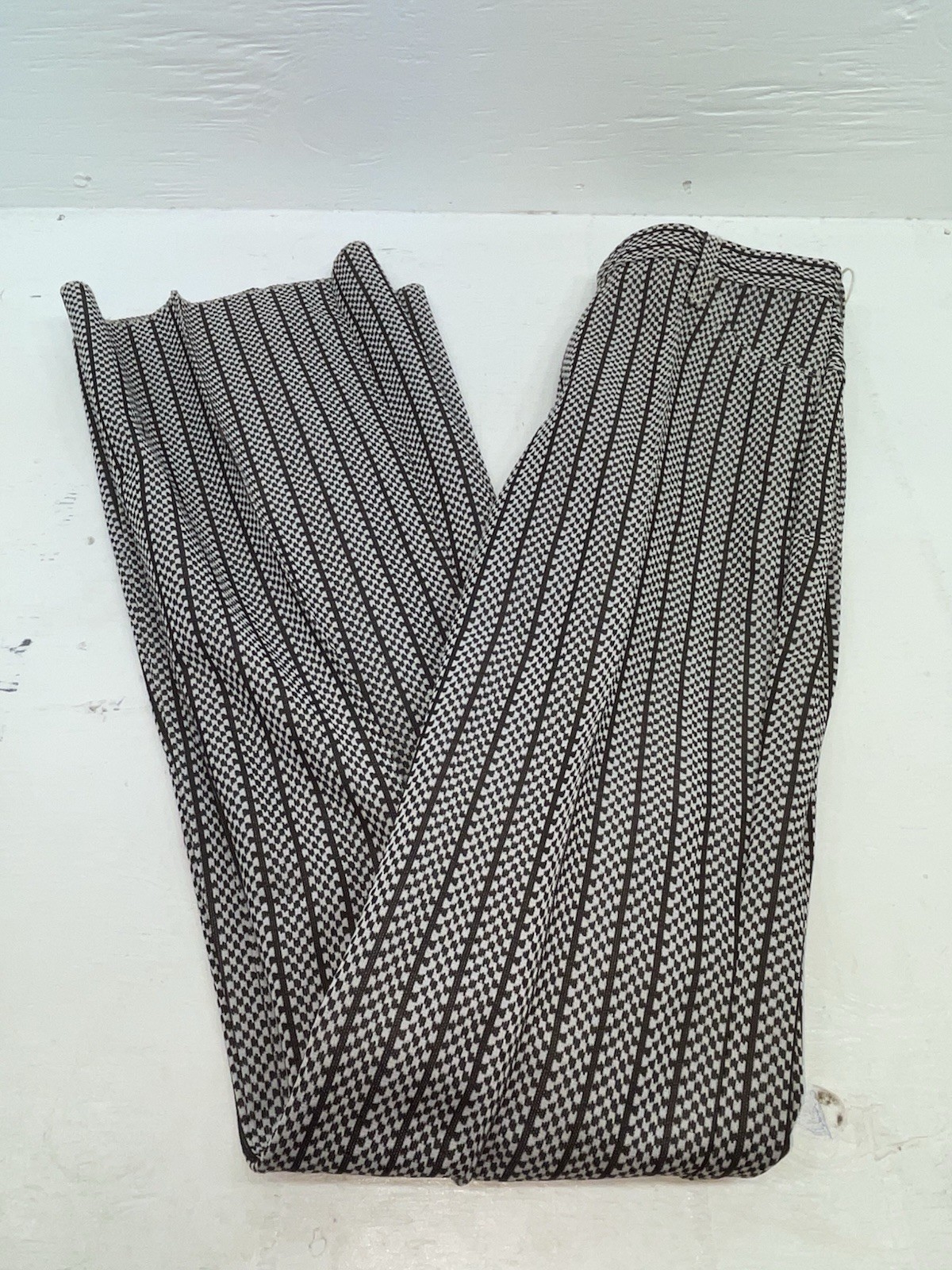 New Vintage Black And White Checkered Panhandle Slim Polyester Pants #8042 SS-71