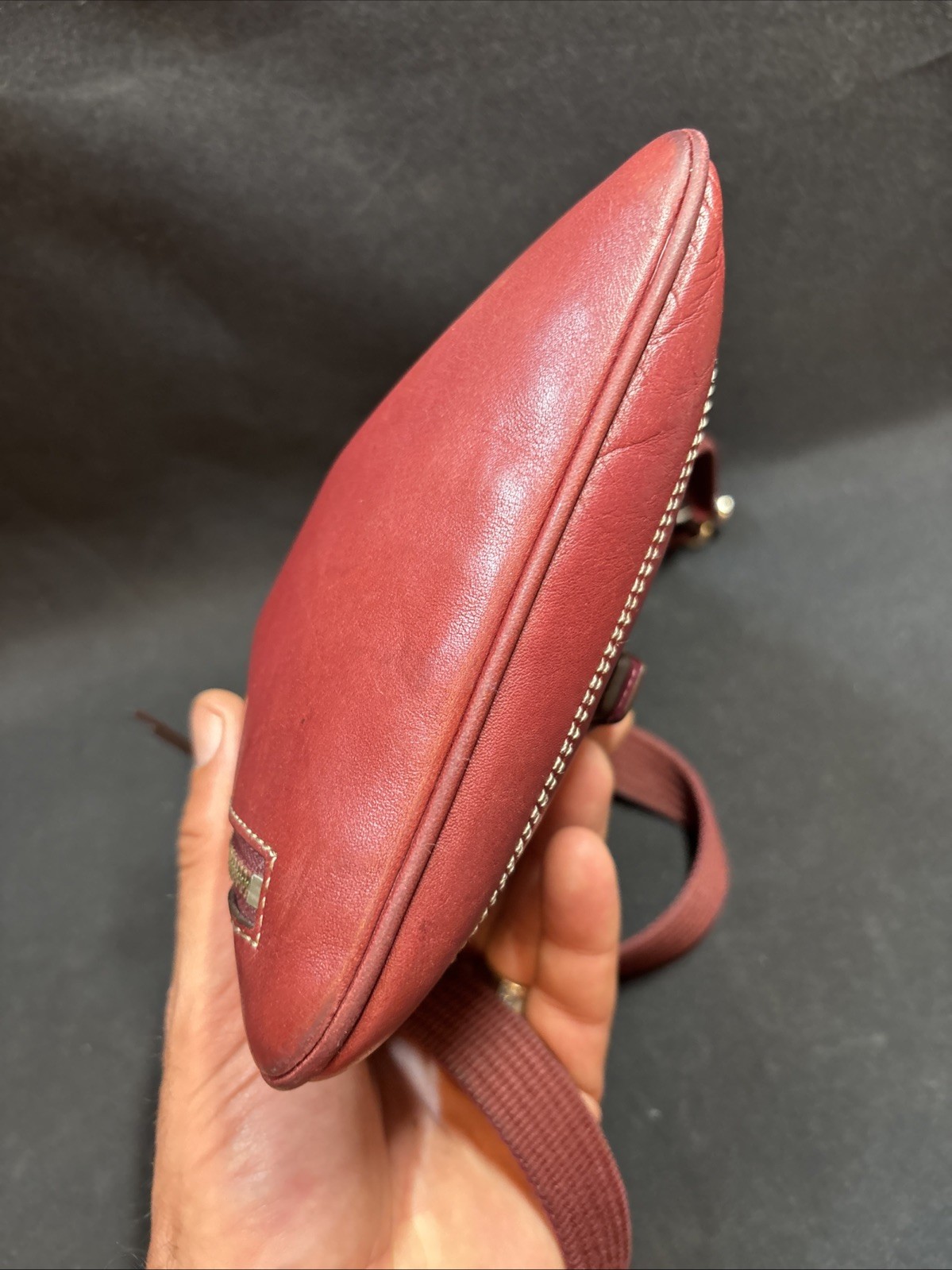 Vintage COACH Red Leather Silver Hardware Crossbody Bag