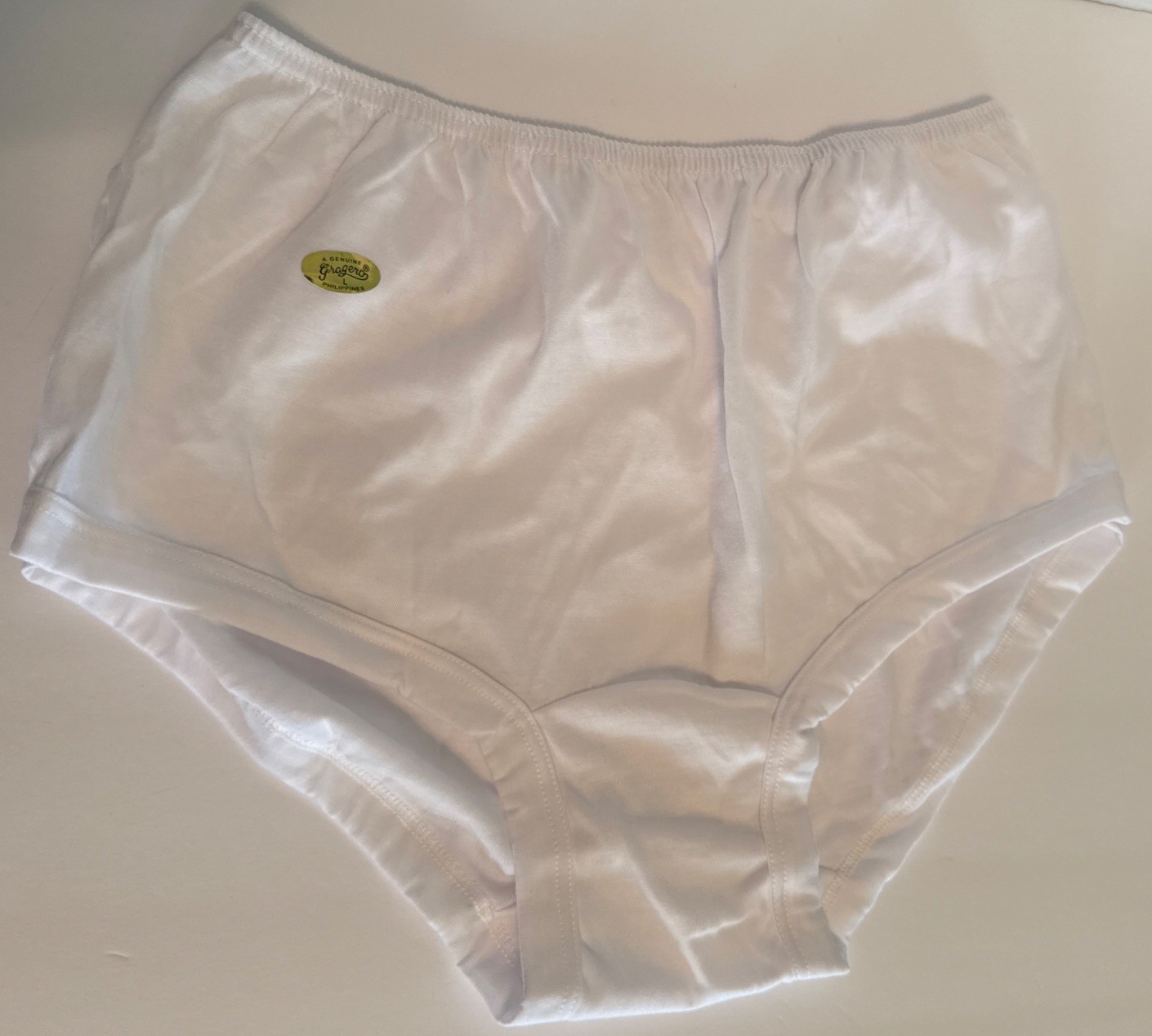 Vintage Gragero Cotton Nylon Blend Wide Double Gusset Pantie Sz Large White New