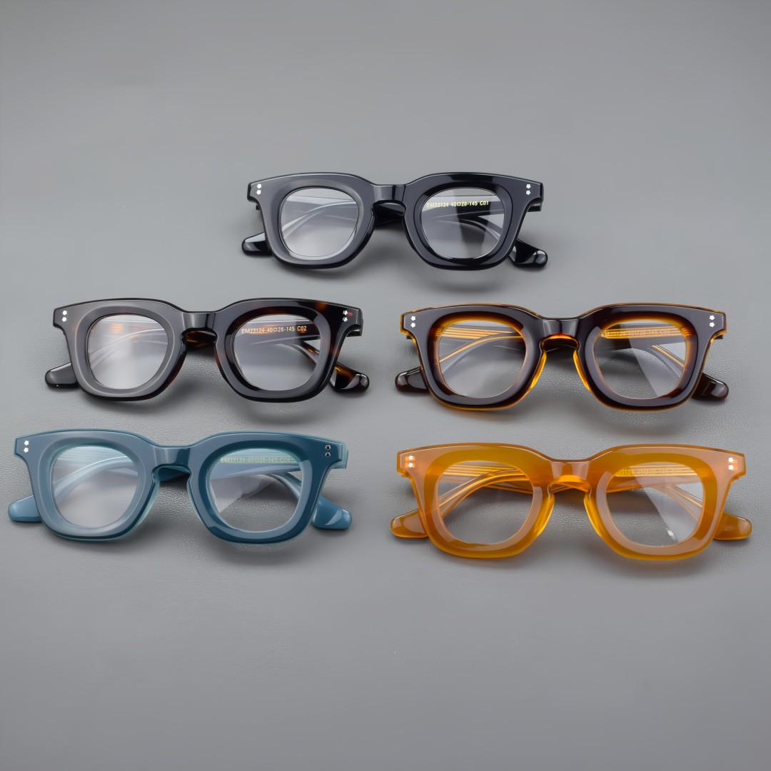 Square Retro Acetate Eyeglasses Frames Thick Glasses Frame Women Men Eyewear