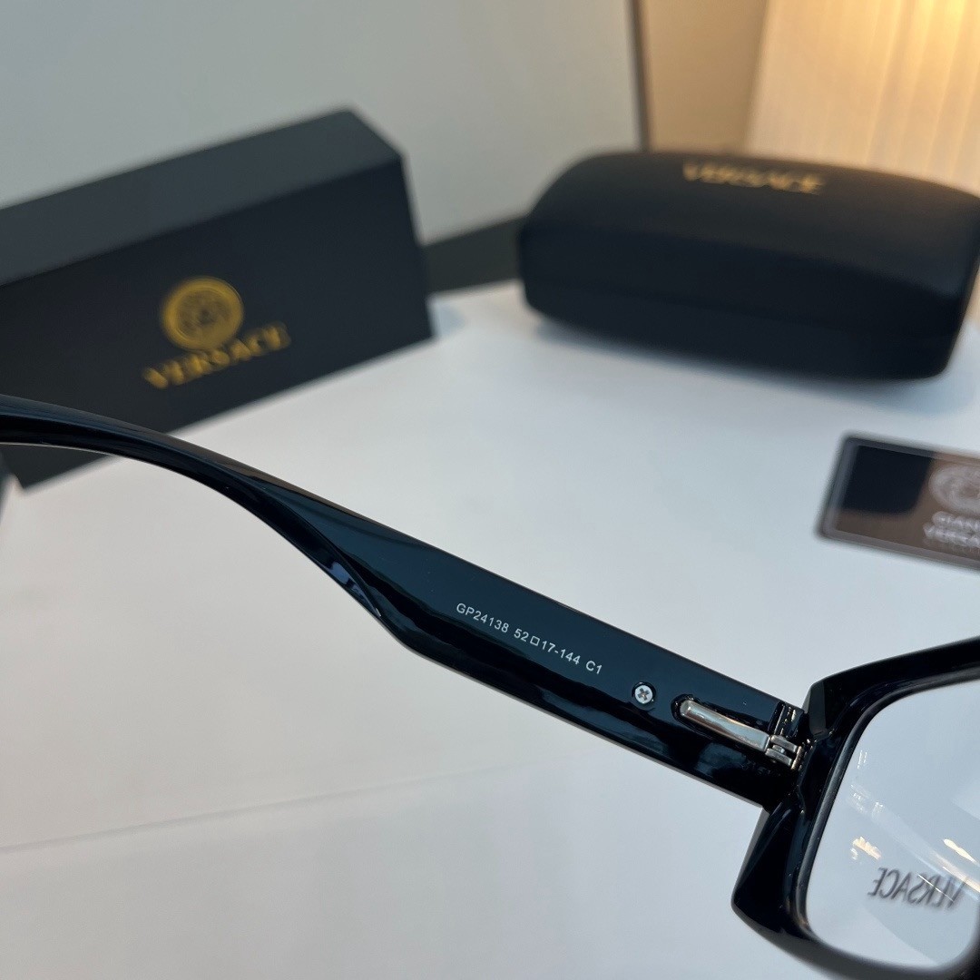 Versace GP24138 52 17-144mm Classic Black Square Unisex Clear Sunglasses New
